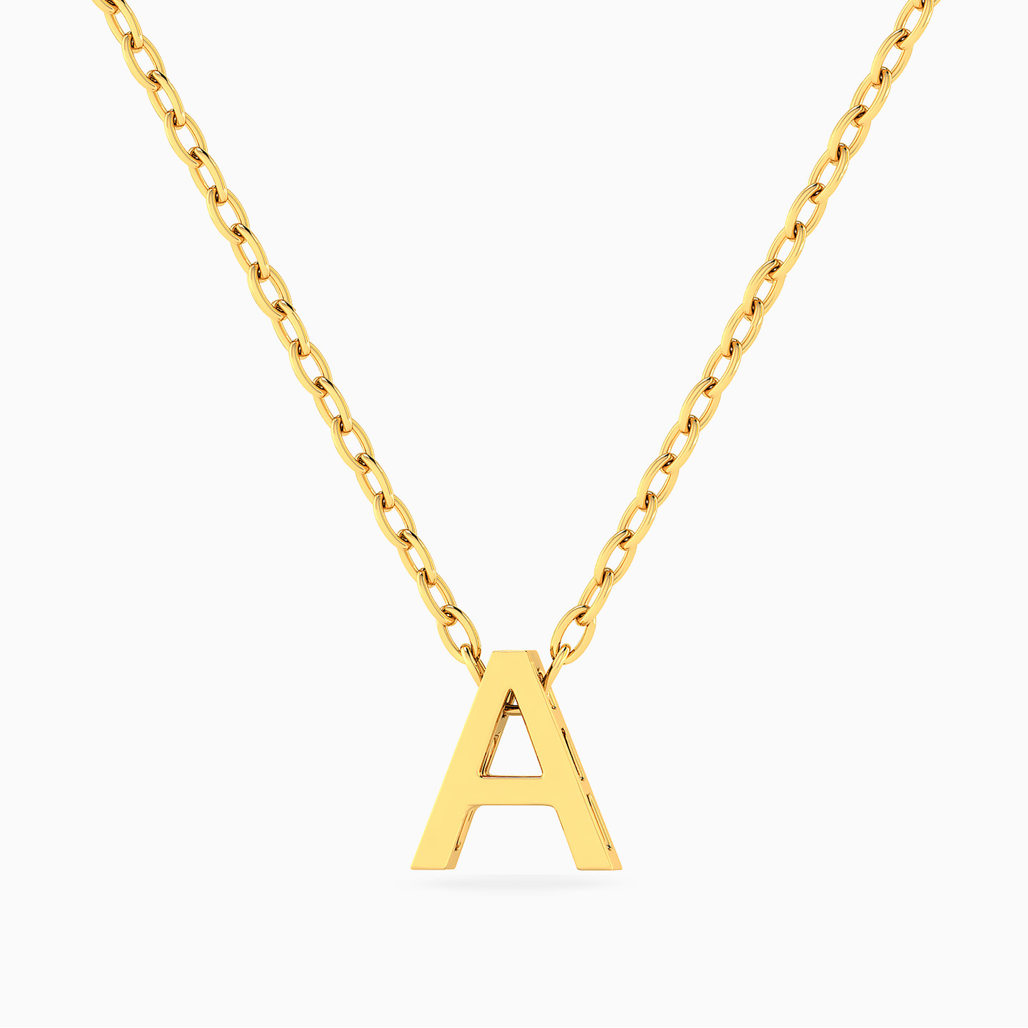 Letter A Necklace In 14K Gold Letter A Necklace In 14K Gold