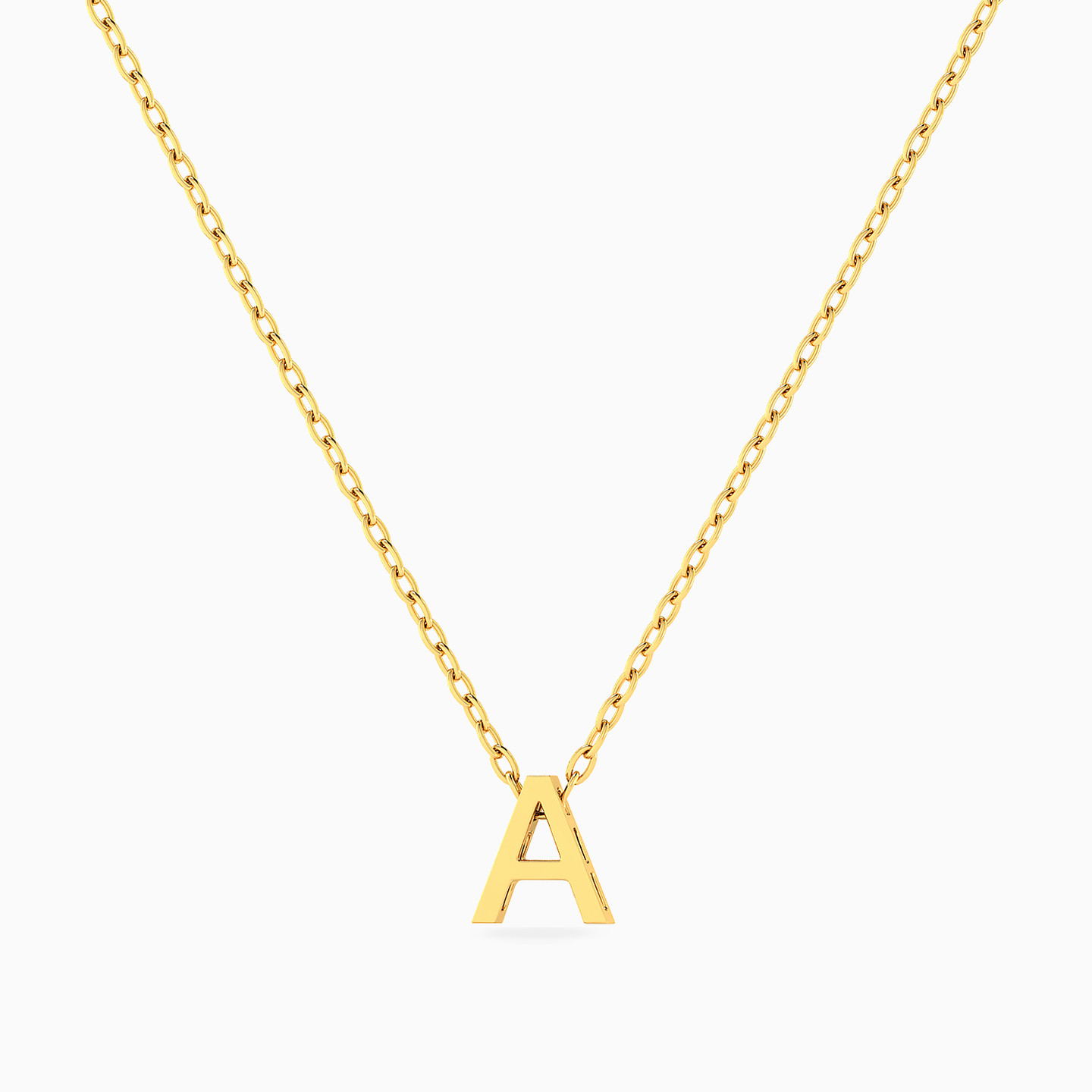 Letter A Necklace In 14K Gold - 3 Letter A Necklace In 14K Gold - 3