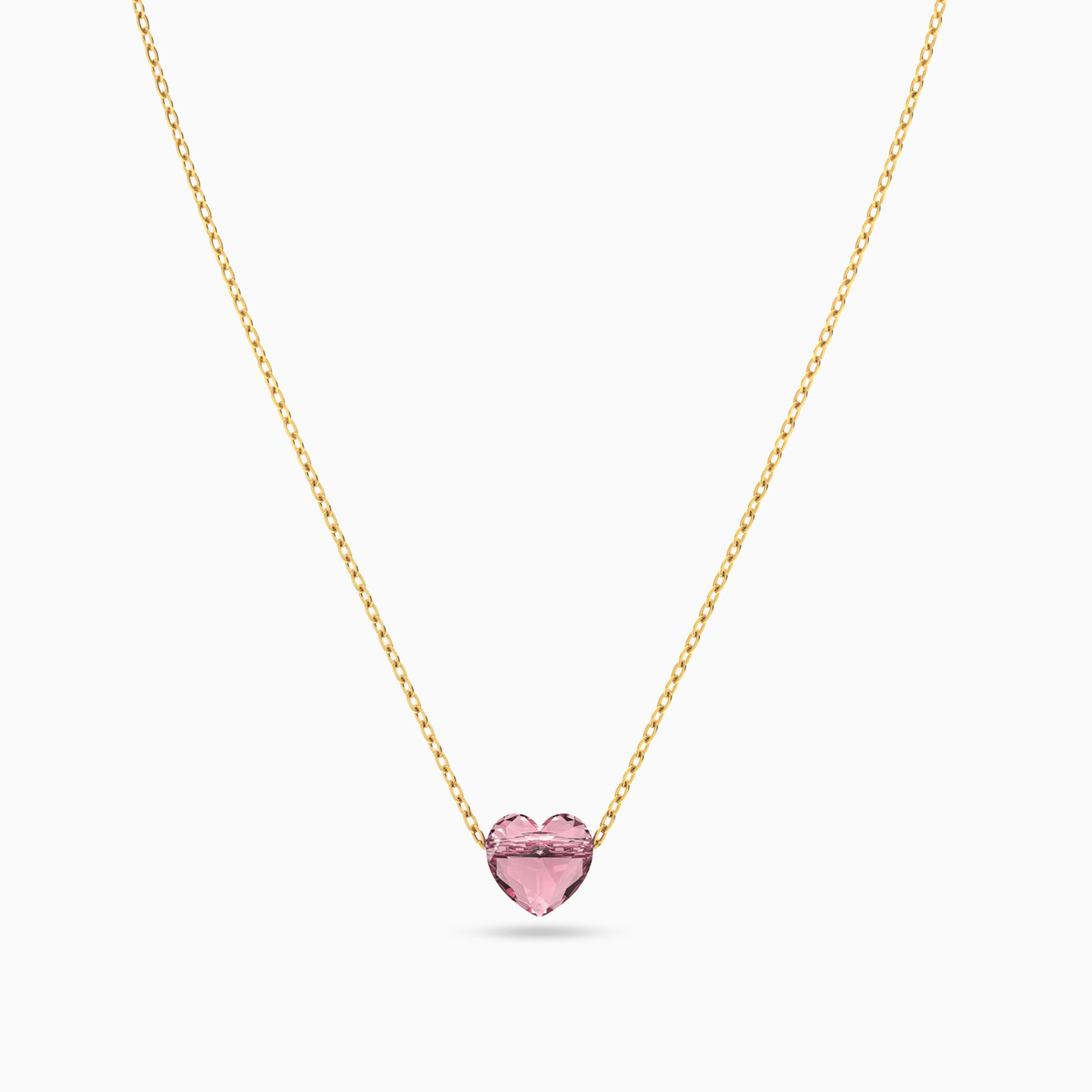 Heart Lilac Stone Necklace in 14K Gold - 3 Heart Lilac Stone Necklace in 14K Gold - 3