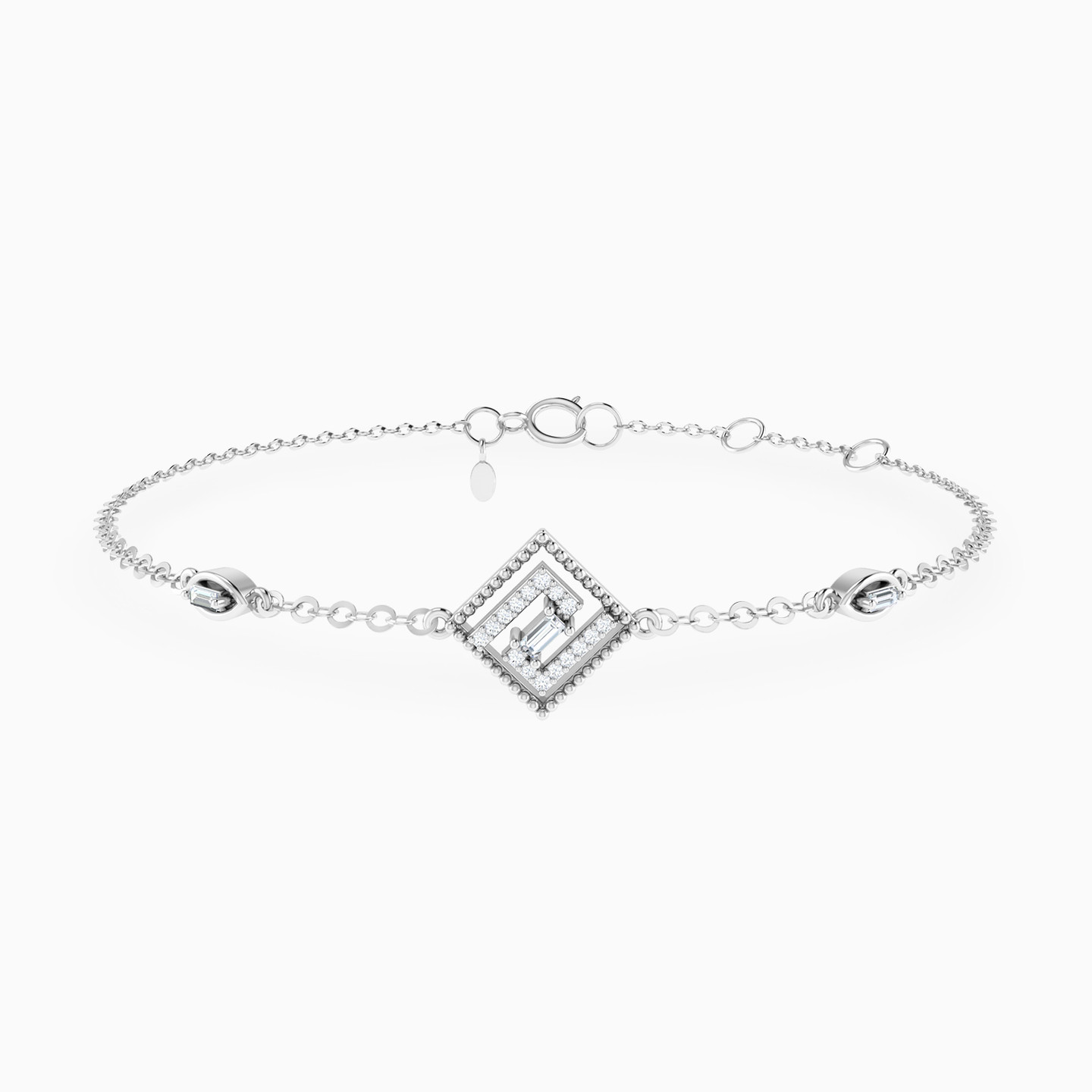 Square & Marquise Diamond Chain Bracelet in 18K Gold Square & Marquise Diamond Chain Bracelet in 18K Gold