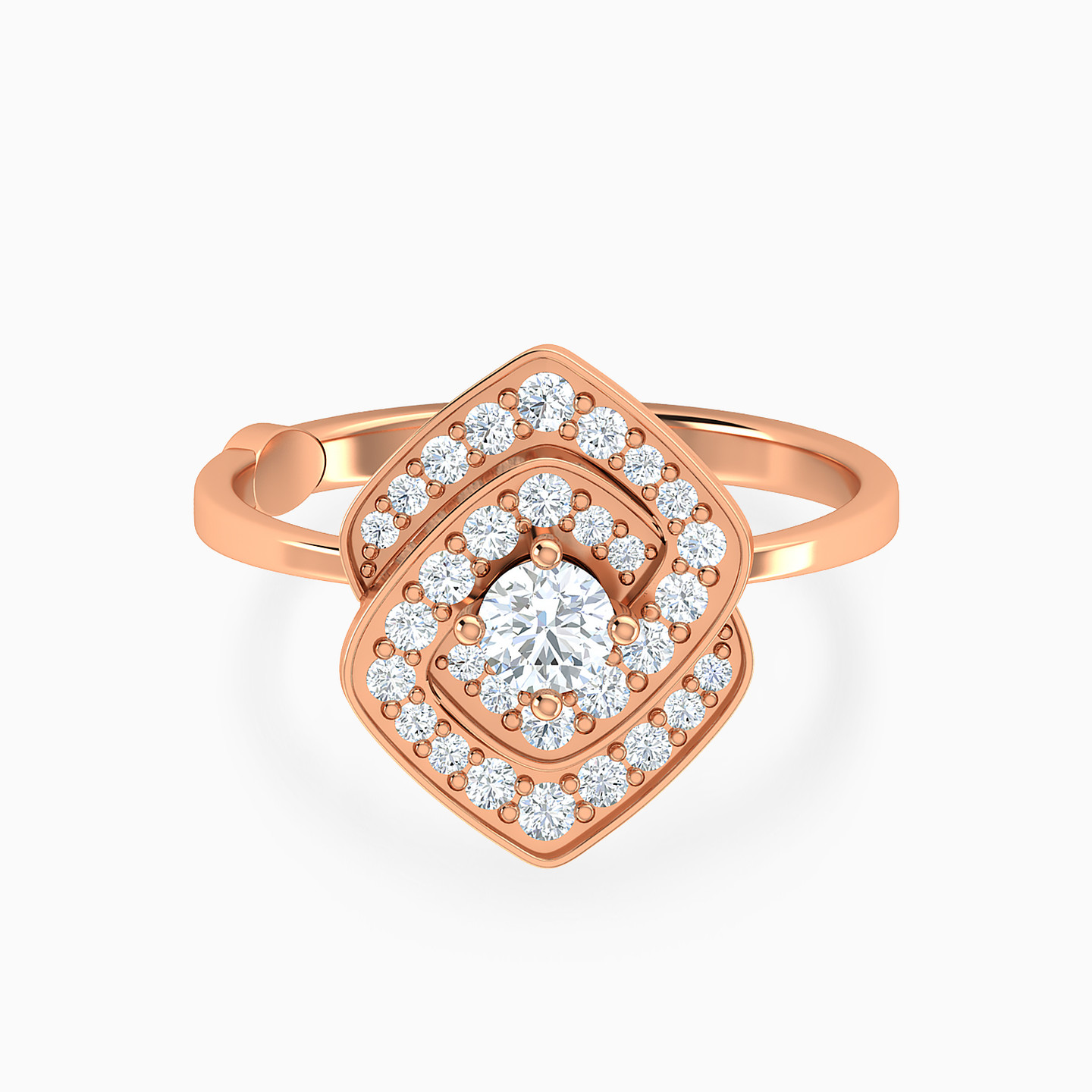 Sleek Band & Interlocked Squares Diamond Ring in 18K Gold Sleek Band & Interlocked Squares Diamond Ring in 18K Gold