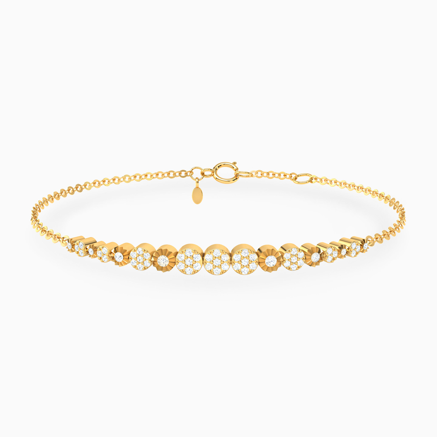 Floral Clusters Diamond Chain Bracelet in 14K Gold Floral Clusters Diamond Chain Bracelet in 14K Gold