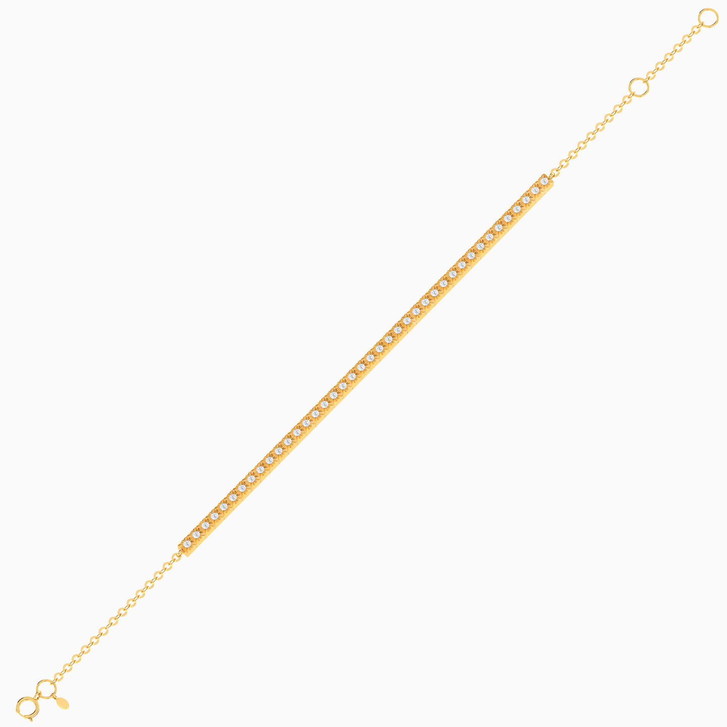 أسورة بسلسلة شكل أشعة الشمس ذهب عيار 14 قيراط مزينة بالألماس - 4 أسورة بسلسلة شكل أشعة الشمس ذهب عيار 14 قيراط مزينة بالألماس - 4