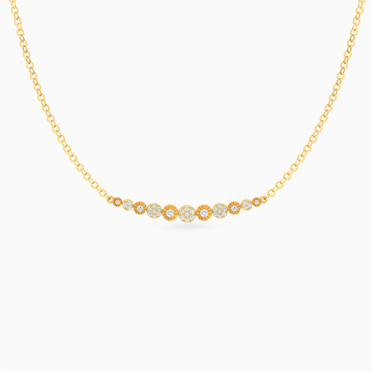 سلسلة تشوكر شكل تجميعات وردية ذهب عيار 14 قيراط مزينة بالألماس سلسلة تشوكر شكل تجميعات وردية ذهب عيار 14 قيراط مزينة بالألماس