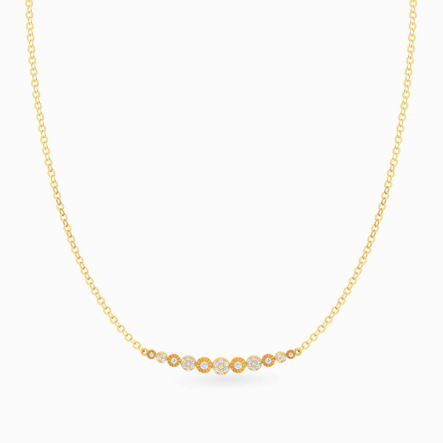 سلسلة تشوكر شكل تجميعات وردية ذهب عيار 14 قيراط مزينة بالألماس - 3 سلسلة تشوكر شكل تجميعات وردية ذهب عيار 14 قيراط مزينة بالألماس - 3