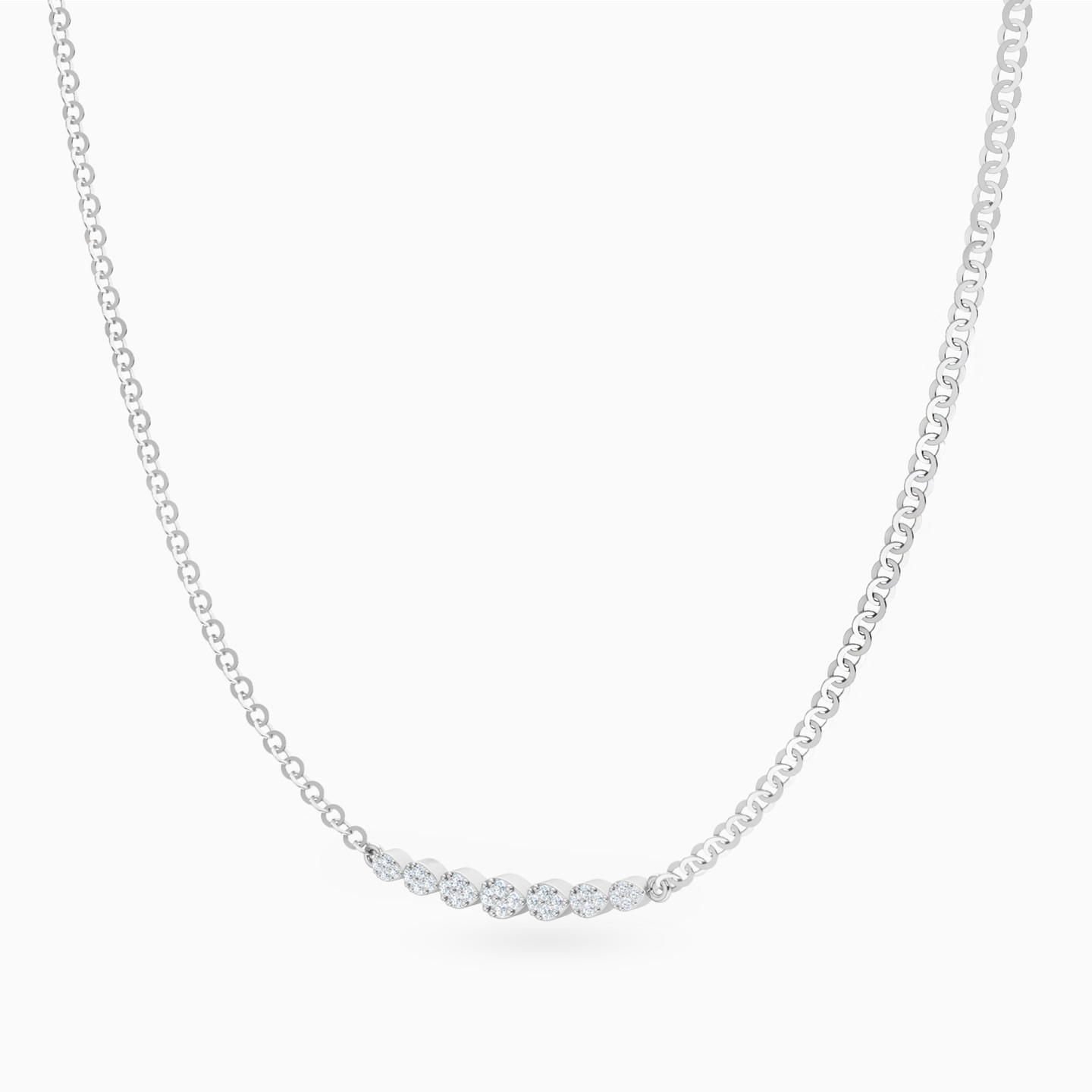 سلسلة تشوكر شكل قطرات ذهب عيار 14 قيراط مزينة بالألماس - 2 سلسلة تشوكر شكل قطرات ذهب عيار 14 قيراط مزينة بالألماس - 2