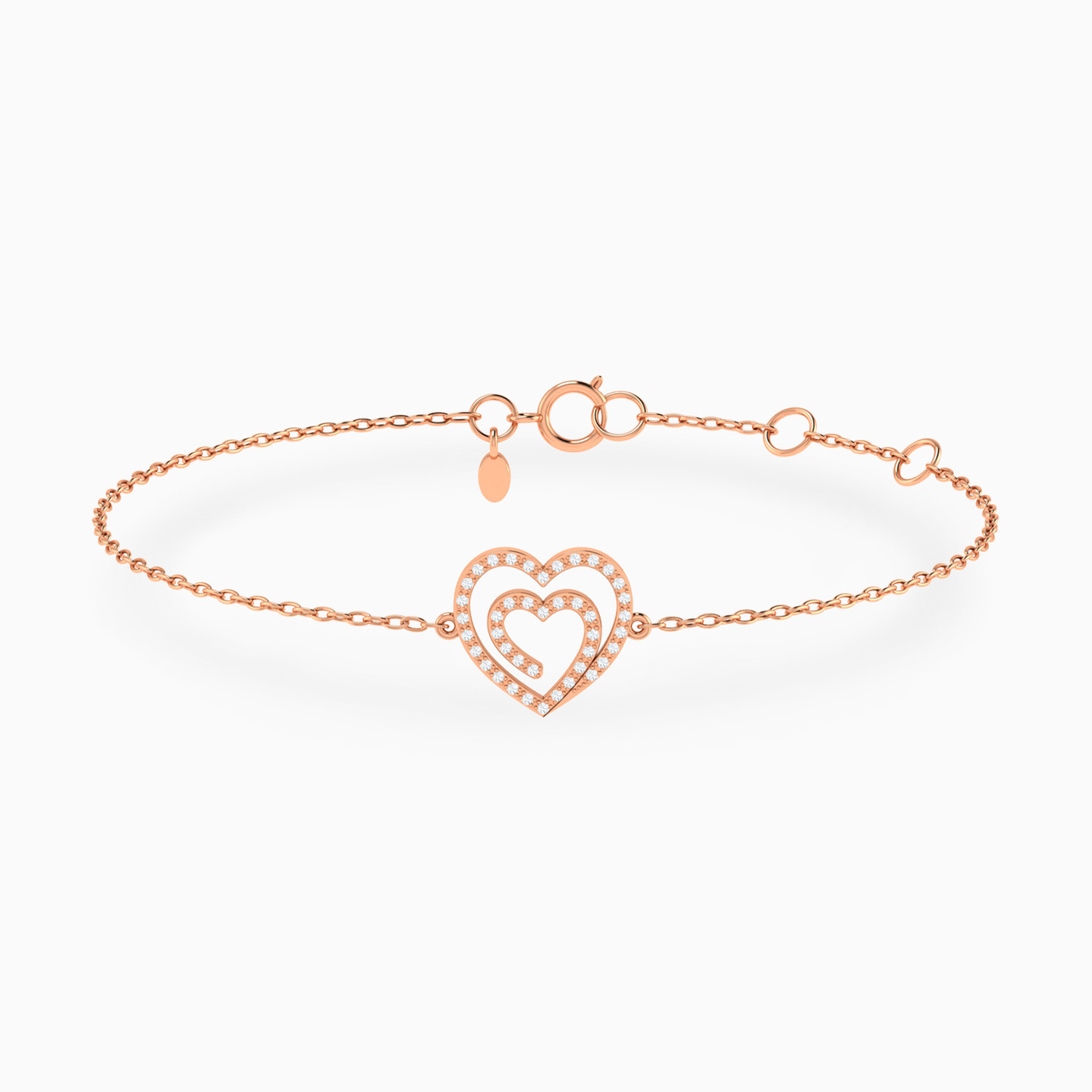 Spiral Heart Diamond Chain Bracelet in 18K Gold Spiral Heart Diamond Chain Bracelet in 18K Gold