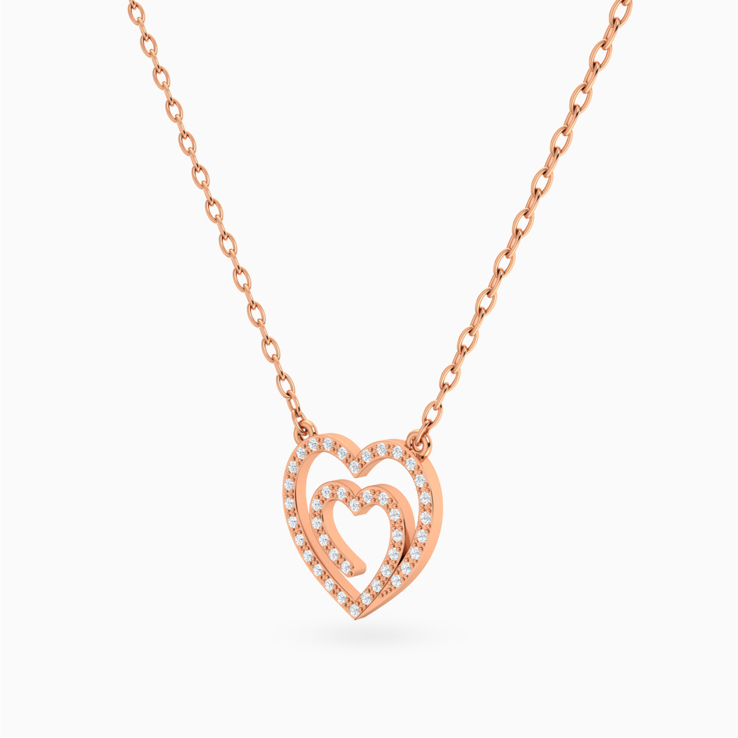 Spiral Heart Diamond Necklace in 18K Gold - 2 Spiral Heart Diamond Necklace in 18K Gold - 2