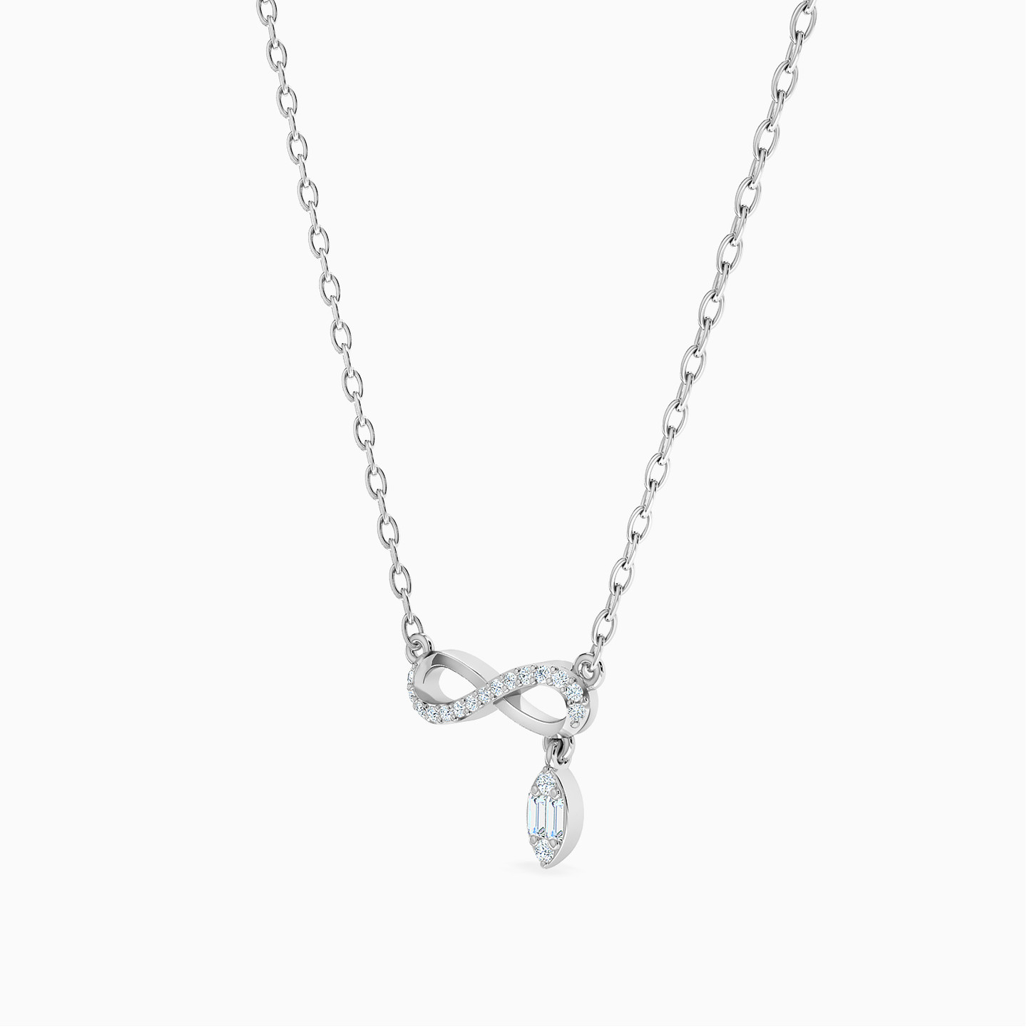 سلسلة ذهب إنفينيتي عيار 18 قيراط مزينة بالألماس - 2 سلسلة ذهب إنفينيتي عيار 18 قيراط مزينة بالألماس - 2