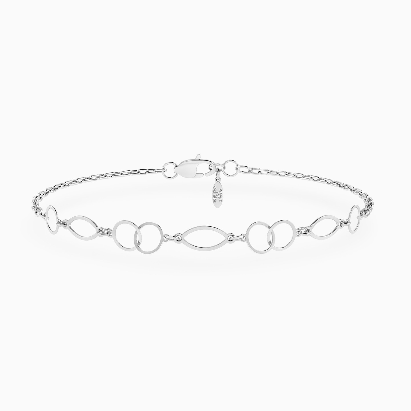 Marquise & Round Links Chain Bracelet in Silver Marquise & Round Links Chain Bracelet in Silver