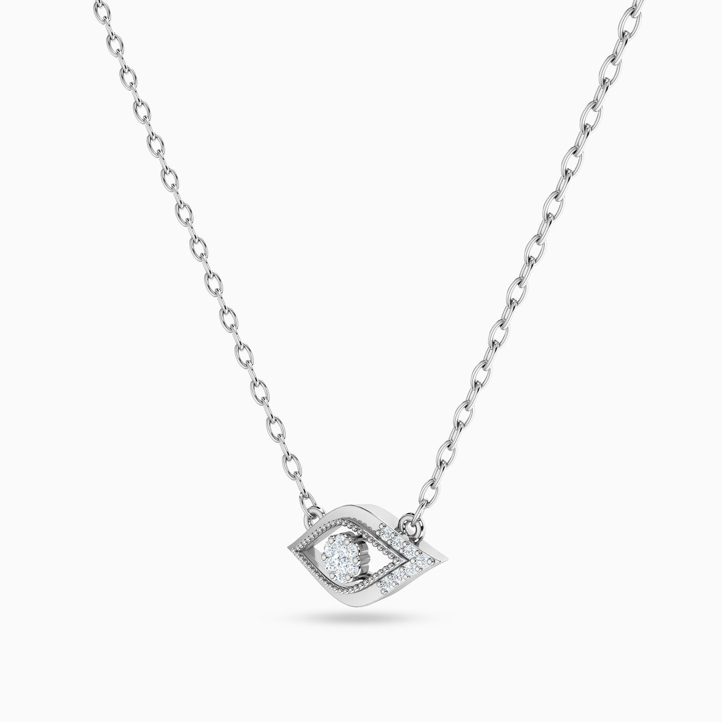 سلسلة ذهب ماركيز عيار 18 قيراط مزينة بالألماس   - 2