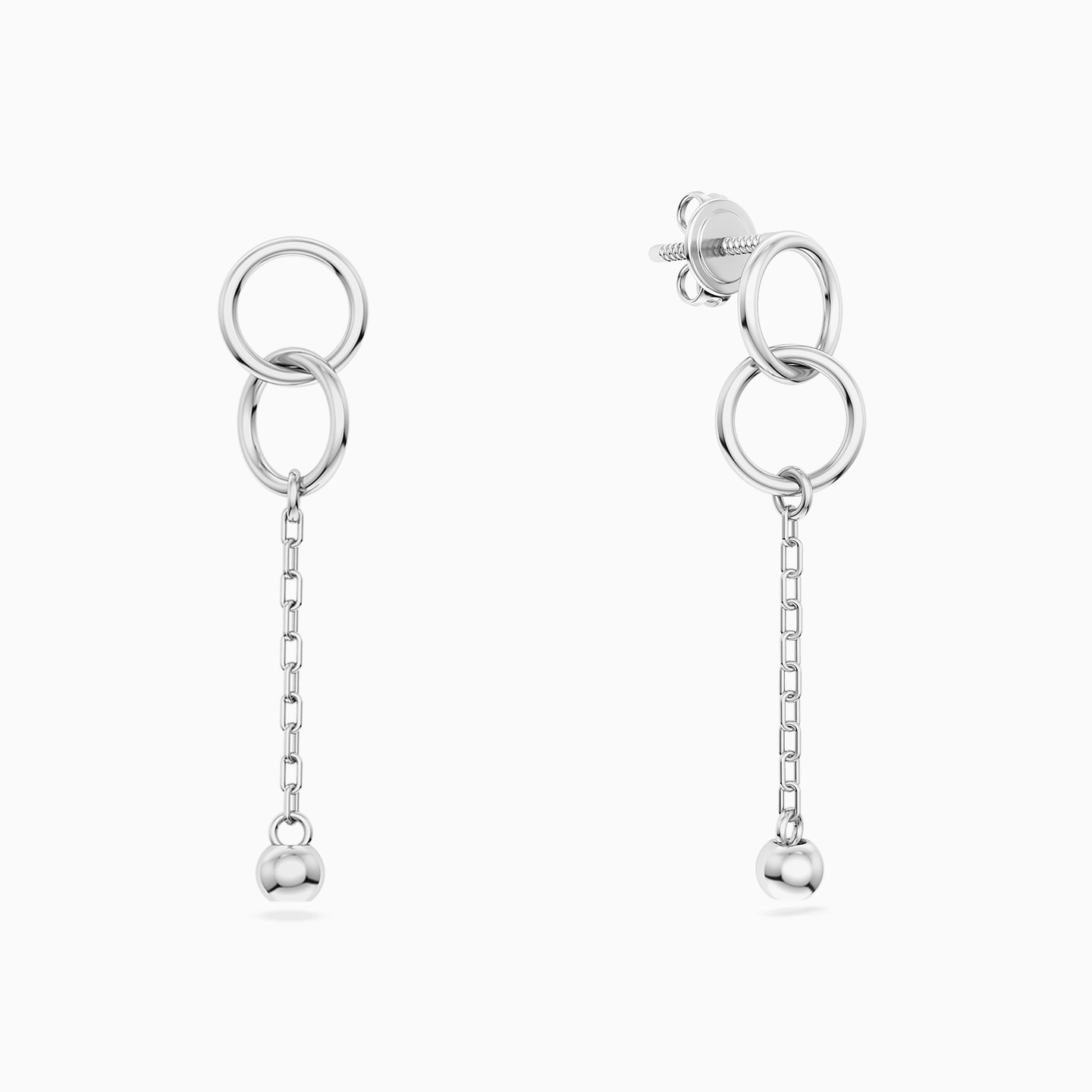 أقراط متدلية شكل دوائر فضة أقراط متدلية شكل دوائر فضة