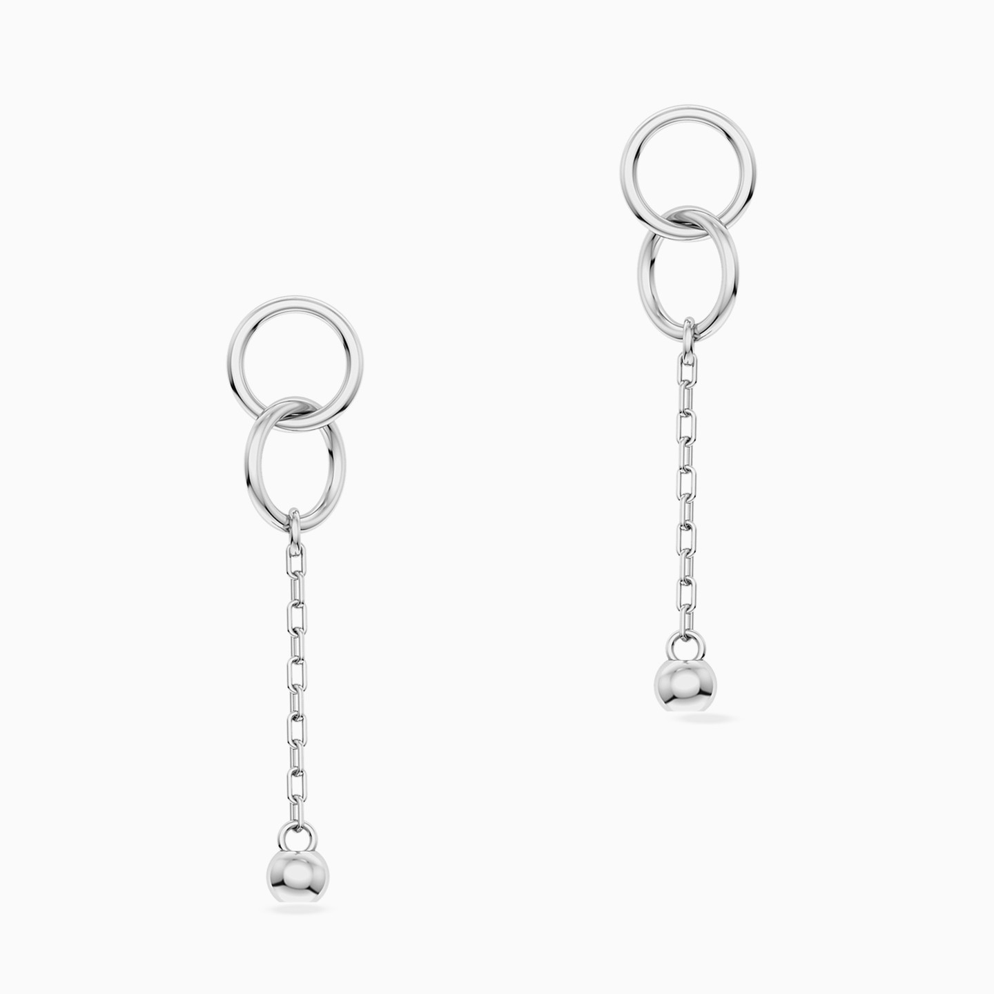 أقراط متدلية شكل دوائر فضة - 3 أقراط متدلية شكل دوائر فضة - 3