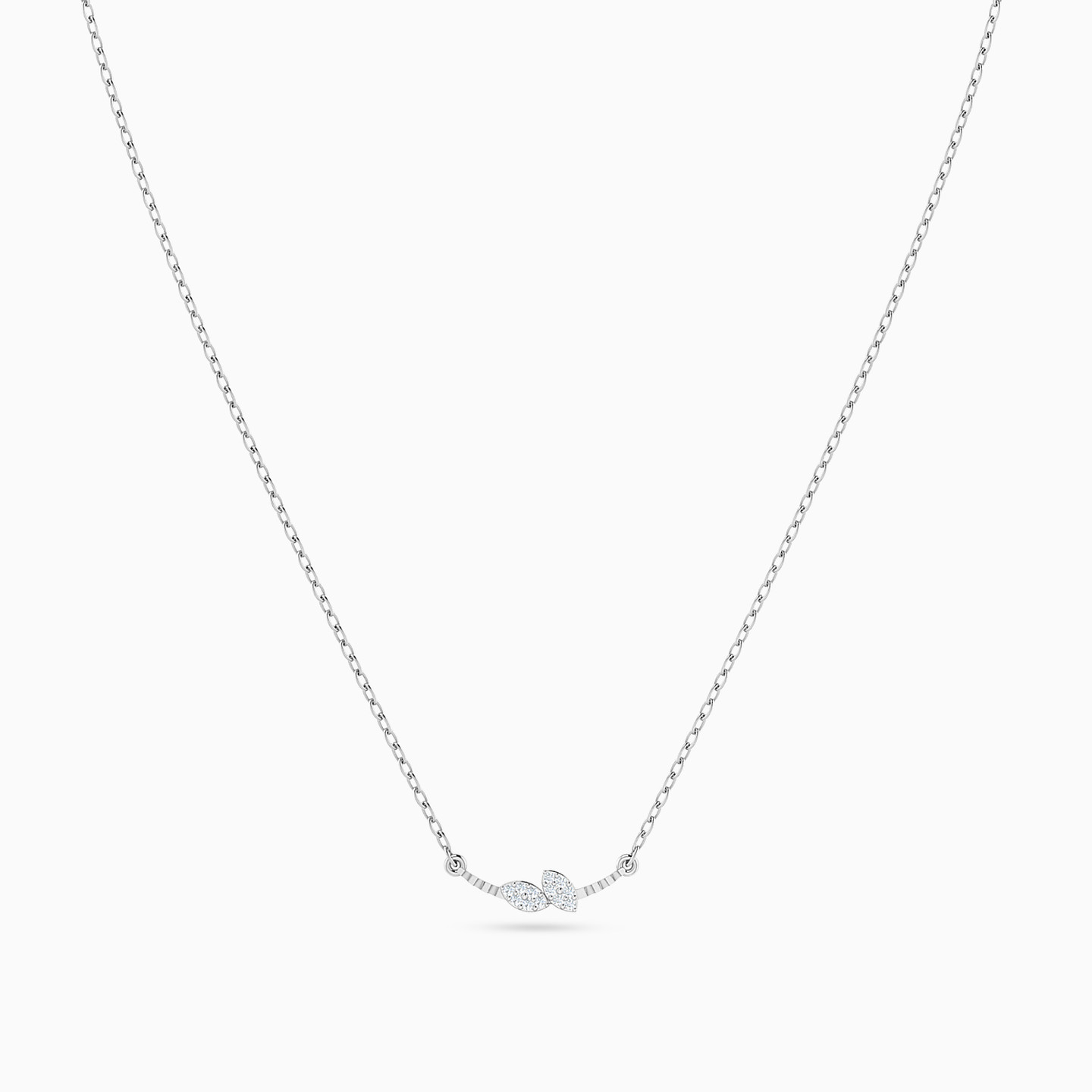 Two Marquise Elements Diamond Necklace in 18K Gold - 3 Two Marquise Elements Diamond Necklace in 18K Gold - 3