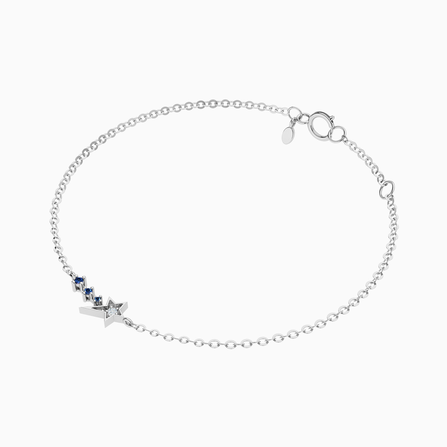 Star Diamonds & Colored Stones Chain Bracelet in 18K Gold - 3 Star Diamonds & Colored Stones Chain Bracelet in 18K Gold - 3