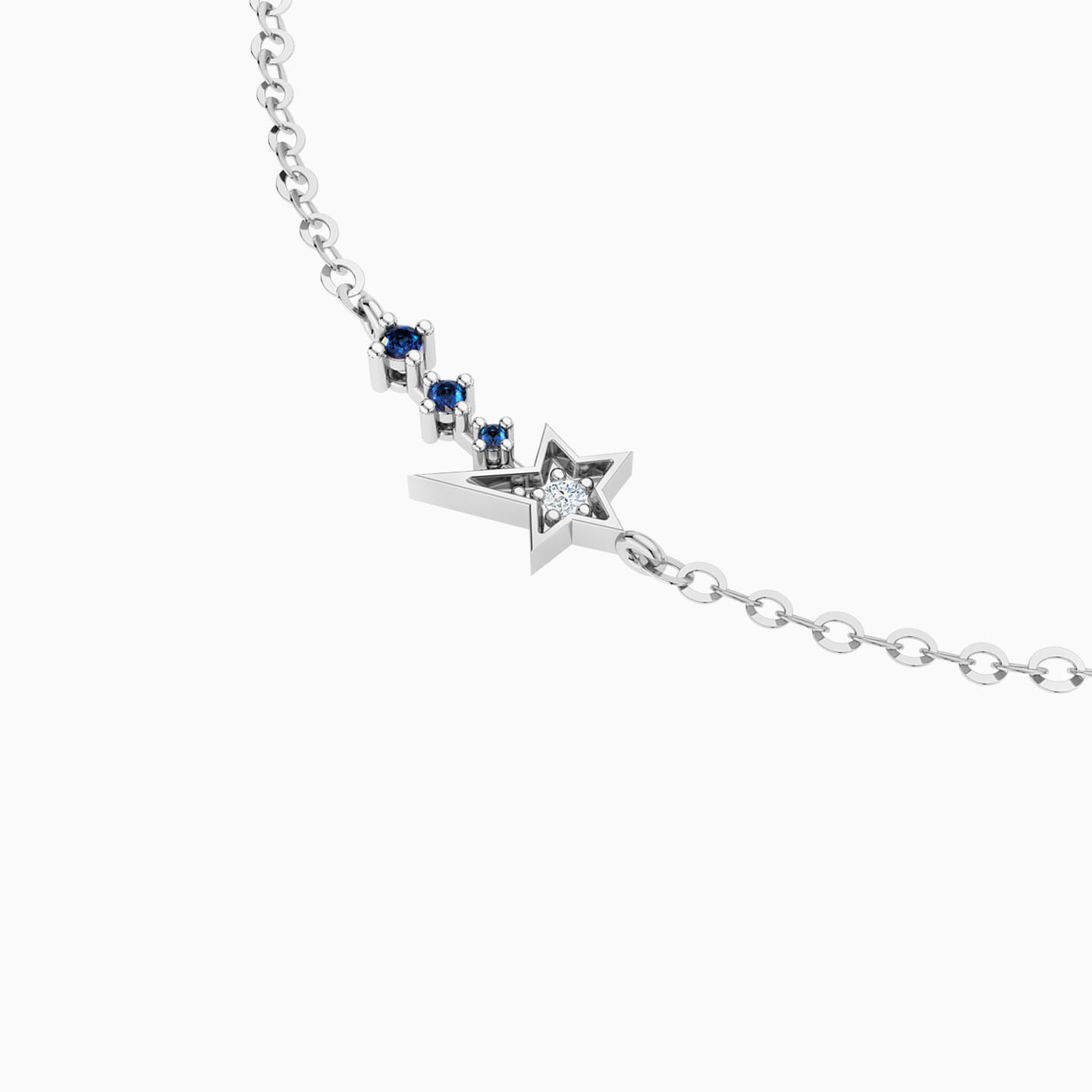 Star Diamonds & Colored Stones Chain Bracelet in 18K Gold - 4 Star Diamonds & Colored Stones Chain Bracelet in 18K Gold - 4