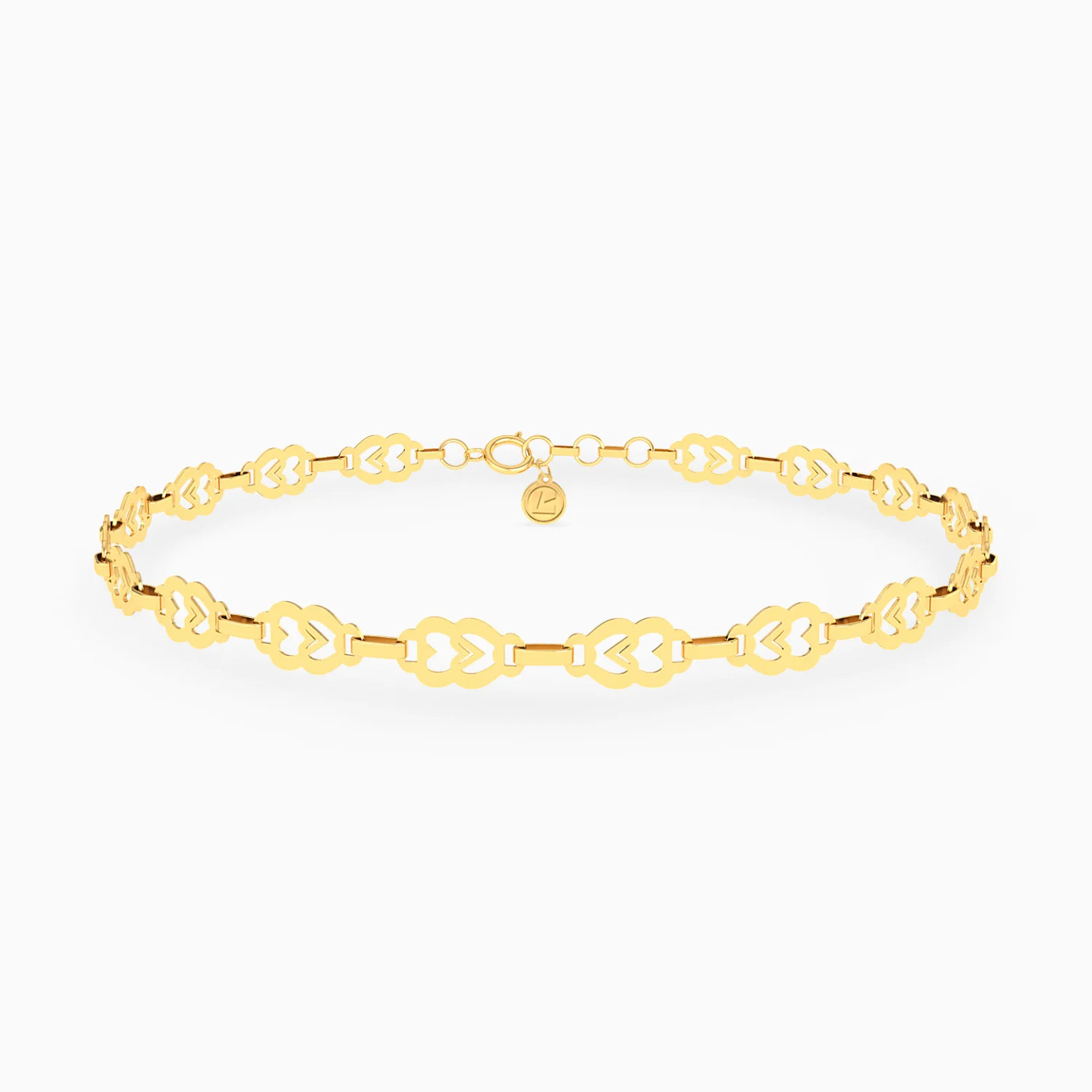 Small Heart Links Chain Bracelet in 18K Gold Small Heart Links Chain Bracelet in 18K Gold