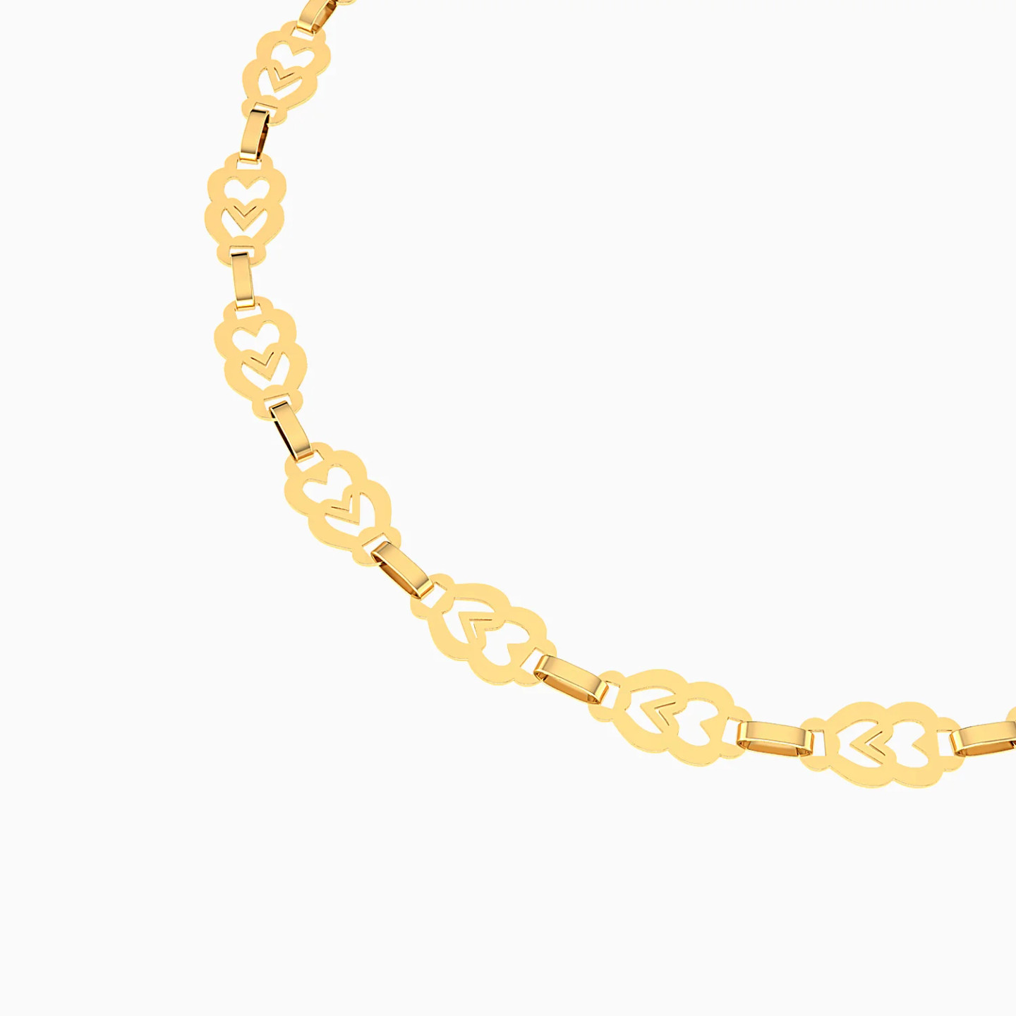 Small Heart Links Chain Bracelet in 18K Gold - 4 Small Heart Links Chain Bracelet in 18K Gold - 4