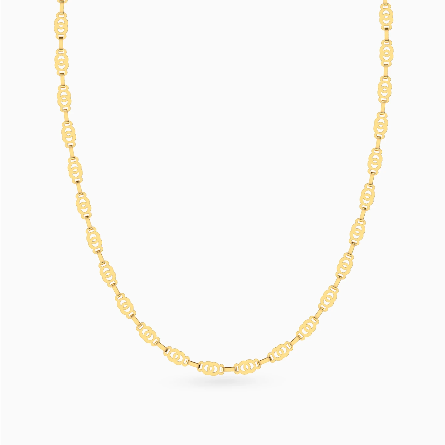 Oval & Circular Links Chain Necklace in 18K Gold - 3 Oval & Circular Links Chain Necklace in 18K Gold - 3
