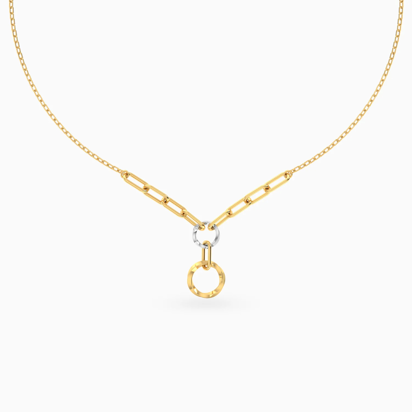 Paperclip & Circular Links Necklace in 18K Gold Paperclip & Circular Links Necklace in 18K Gold
