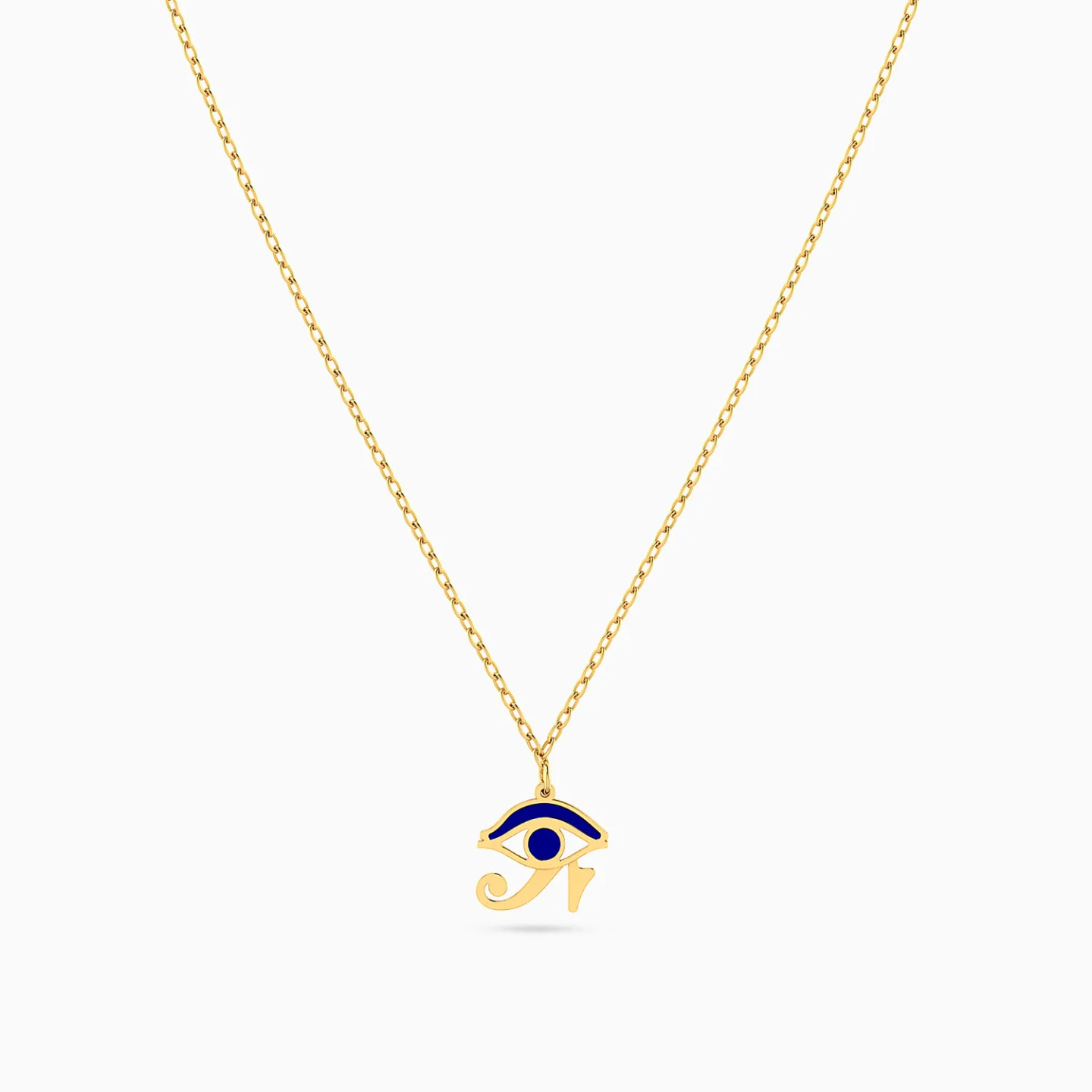 Eye Of Horus Enamel Coated Necklace in 14K Gold - 3 Eye Of Horus Enamel Coated Necklace in 14K Gold - 3