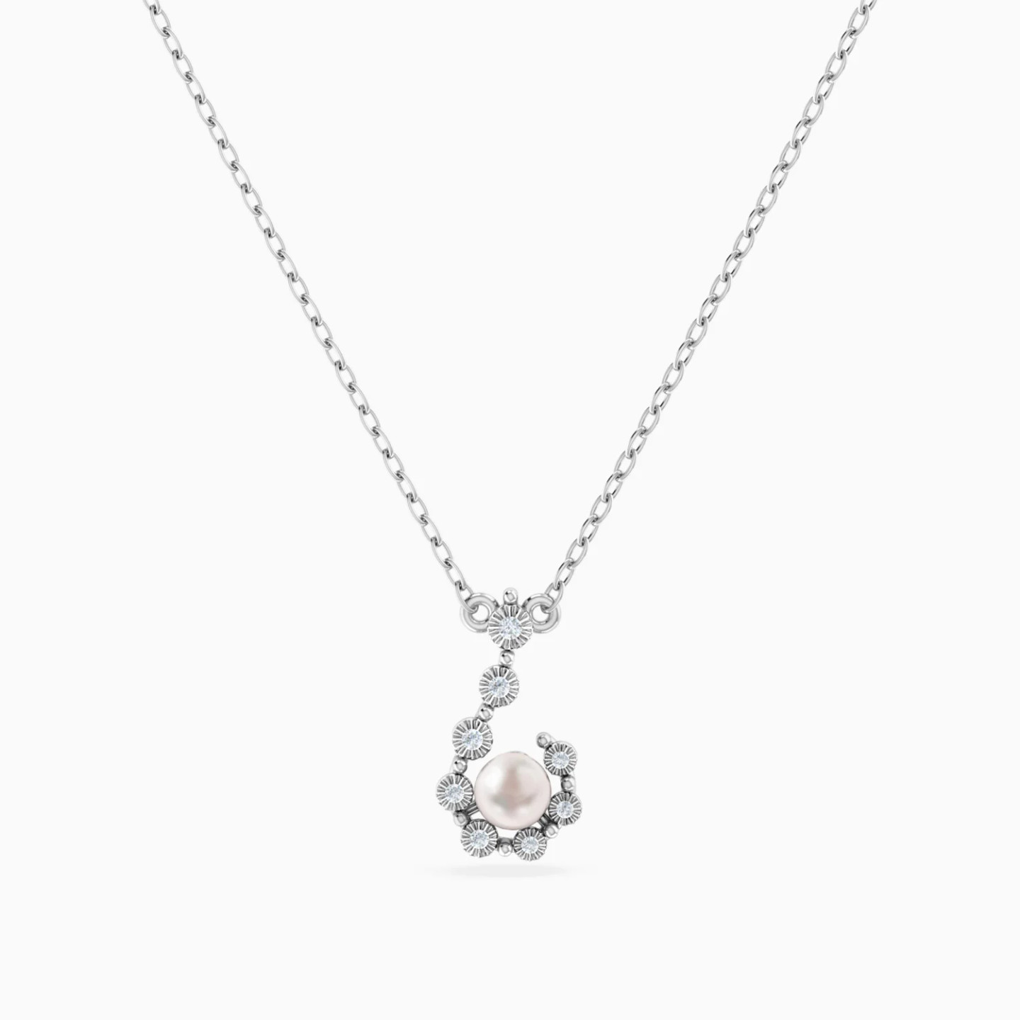 Celestial Silhouette Pearl & Diamond Necklace in 18K Gold Celestial Silhouette Pearl & Diamond Necklace in 18K Gold