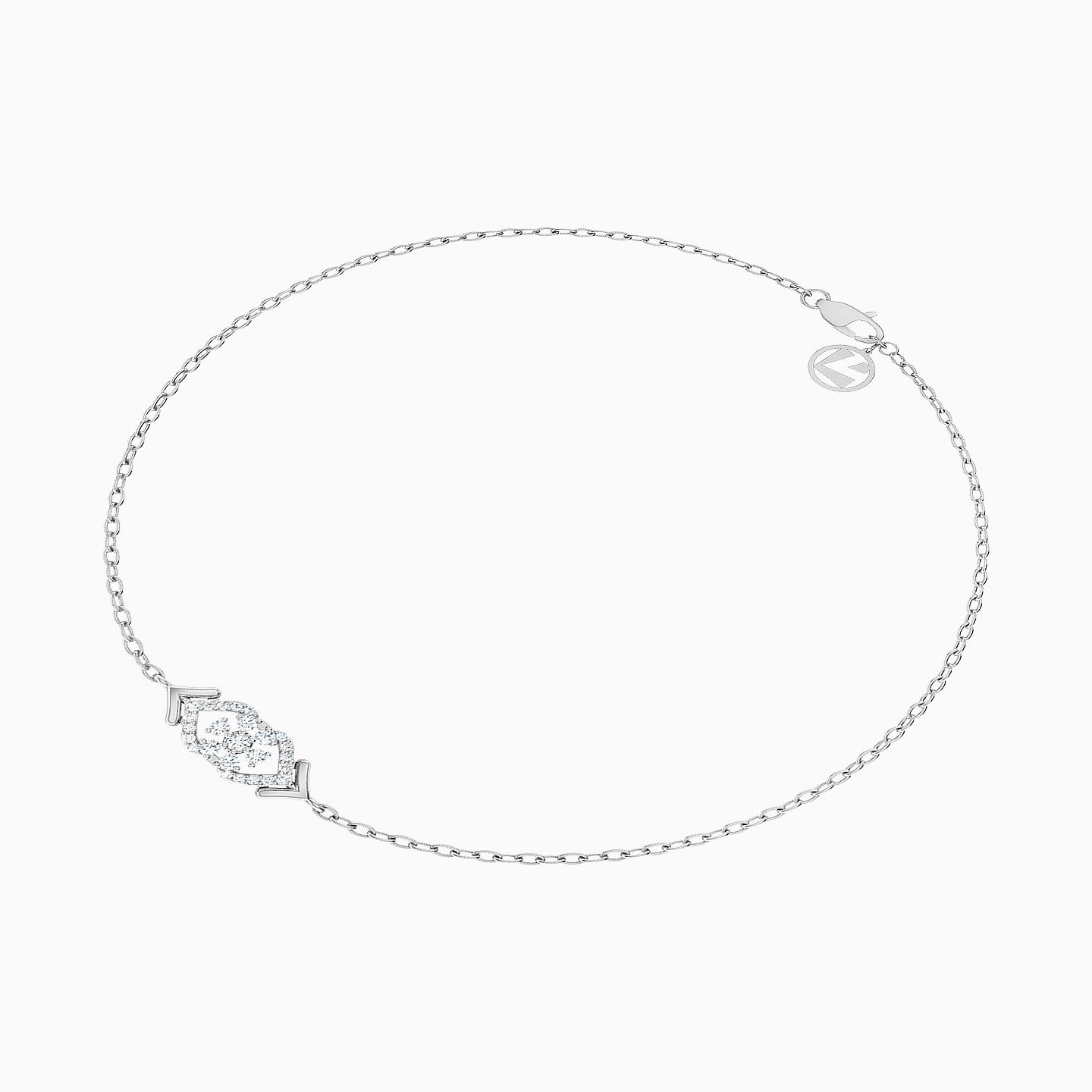 Oval Diamond Chain Bracelet in 18K Gold - 2 Oval Diamond Chain Bracelet in 18K Gold - 2