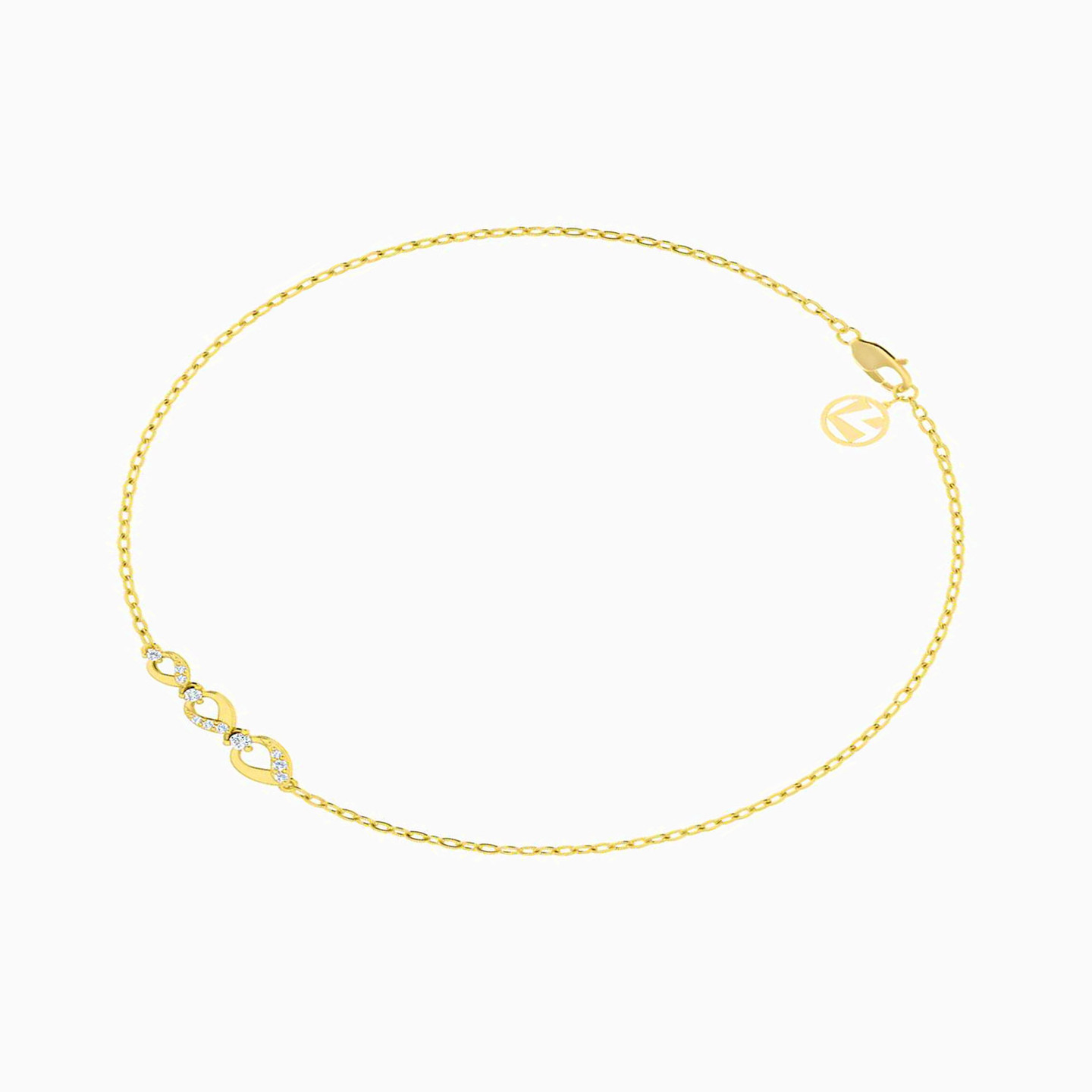 18K Gold Diamond Chain Bracelet - 2