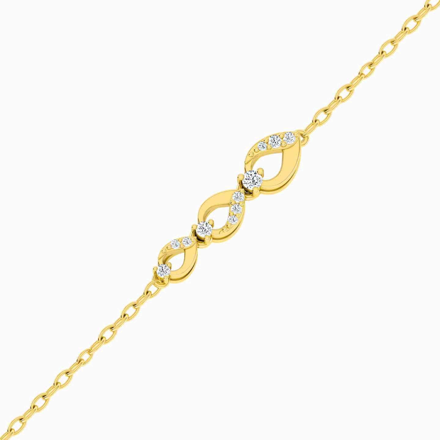 18K Gold Diamond Chain Bracelet - 3