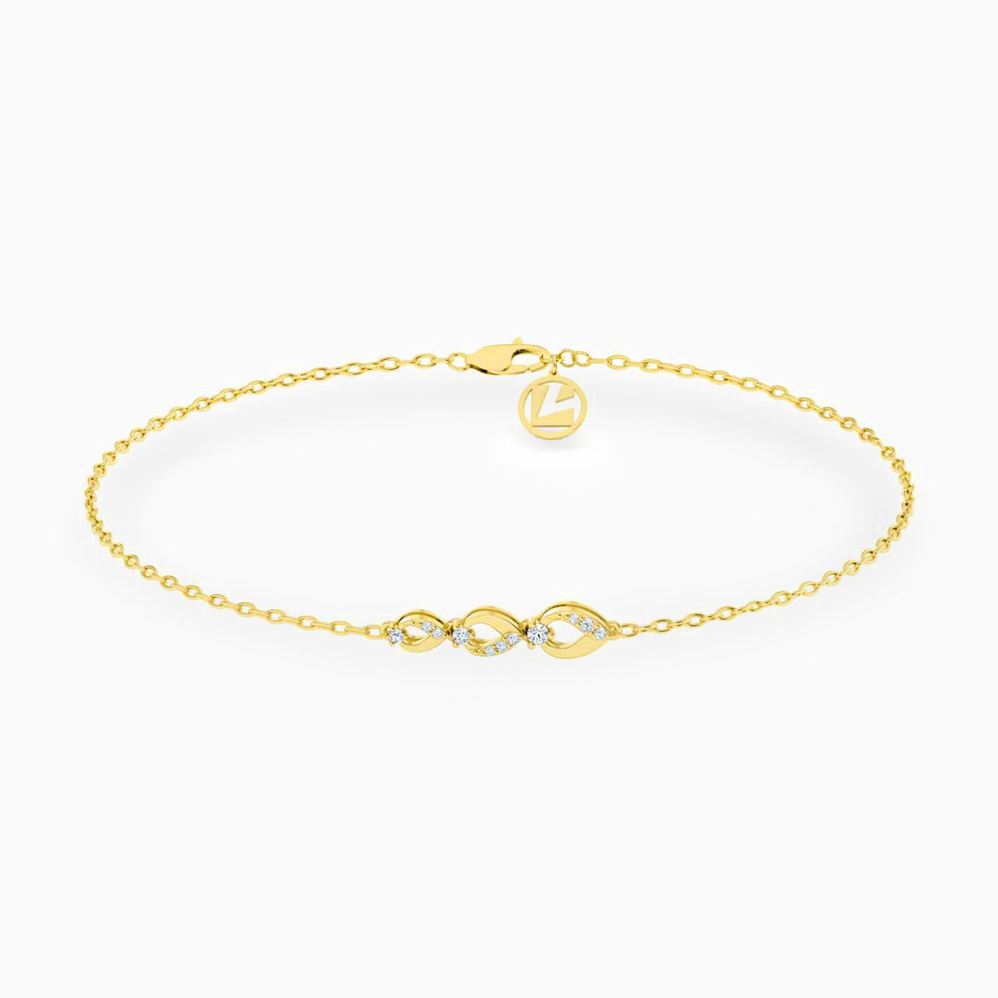 18K Gold Diamond Chain Bracelet