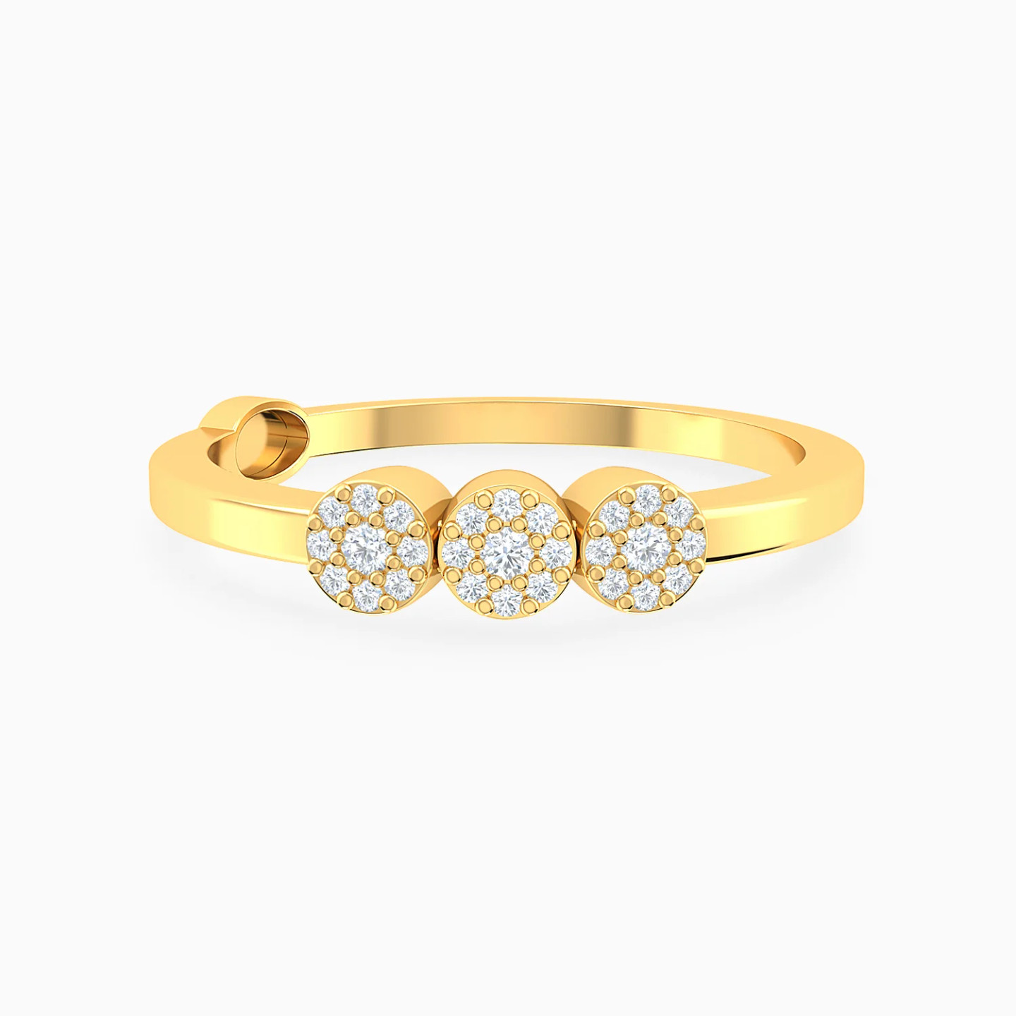 Three Round Cluster Diamond Ring in 14K Gold Three Round Cluster Diamond Ring in 14K Gold