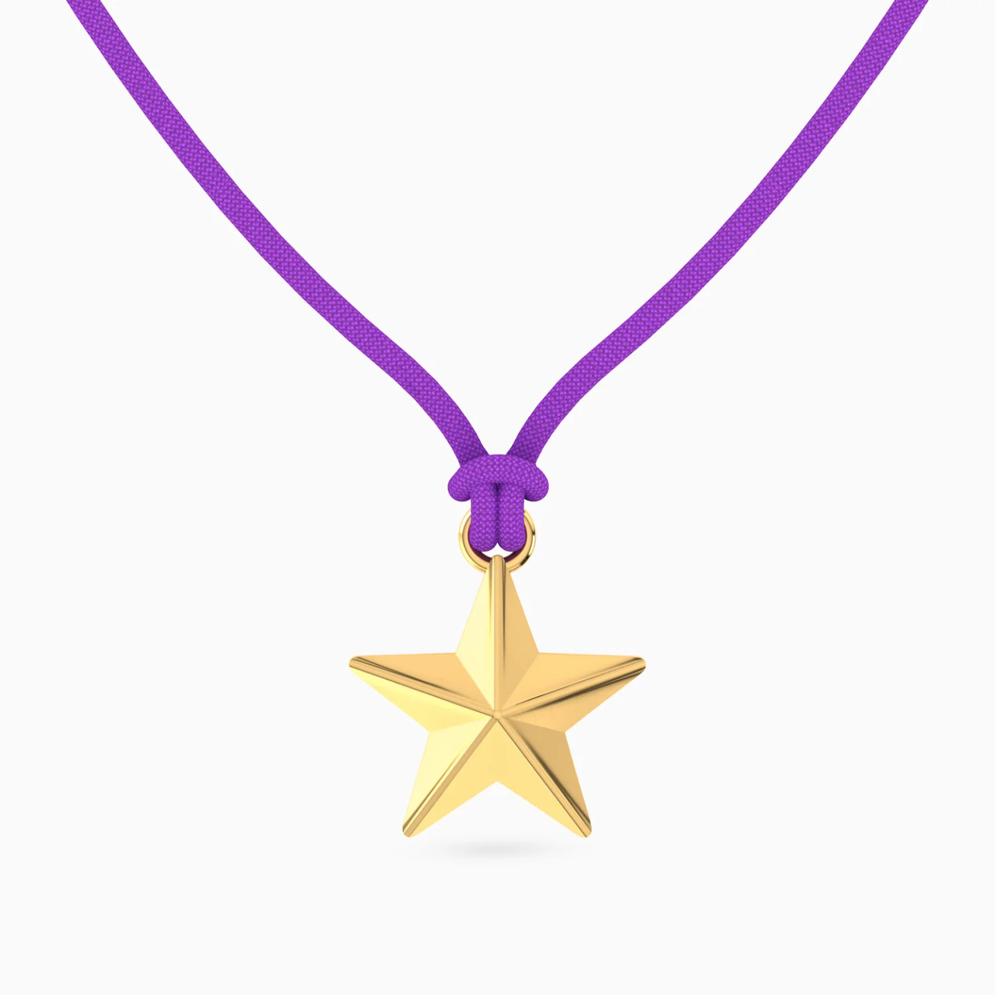 Star Purple Cord Necklace in 14K Gold Star Purple Cord Necklace in 14K Gold