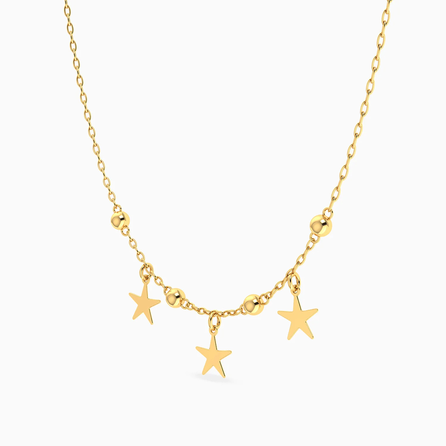 Beads & Stars Necklace in 14K Gold - 2 Beads & Stars Necklace in 14K Gold - 2