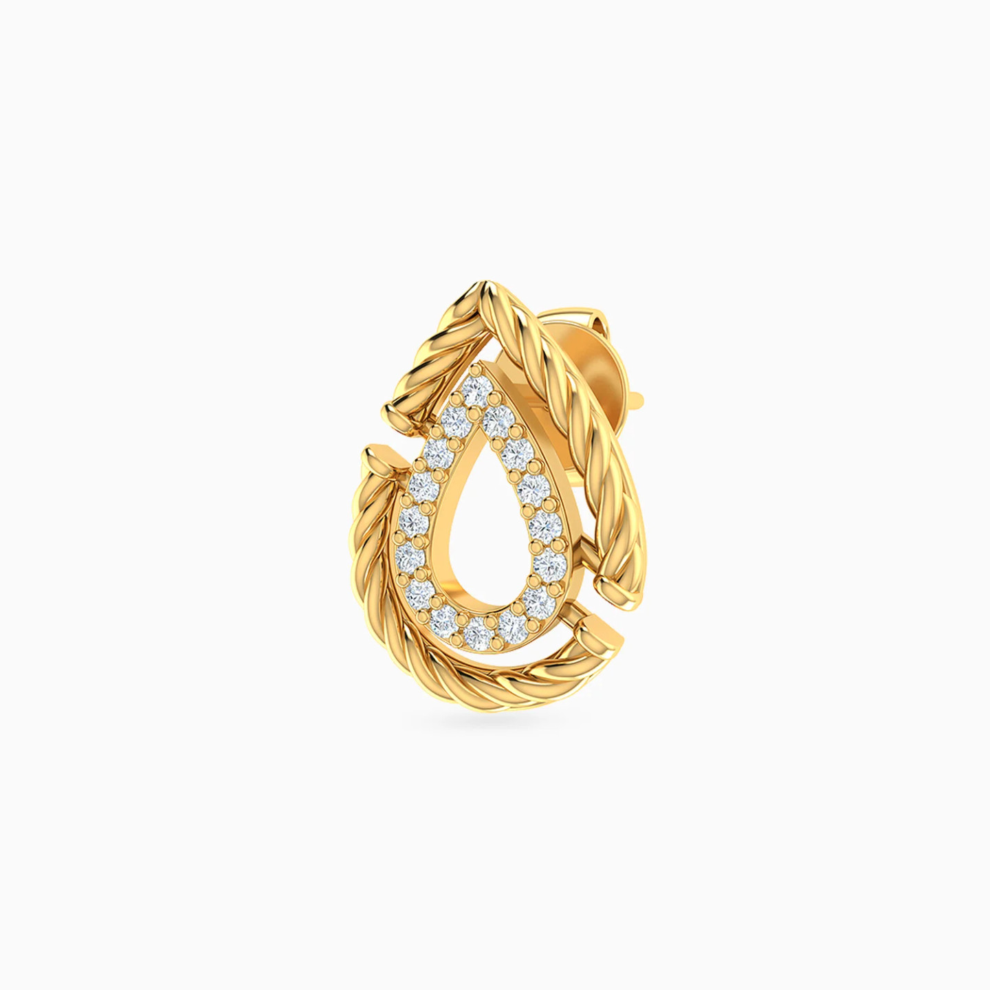 Intertwined Teardrop Frames Diamond Stud Earrings in 14K Gold - 4 Intertwined Teardrop Frames Diamond Stud Earrings in 14K Gold - 4