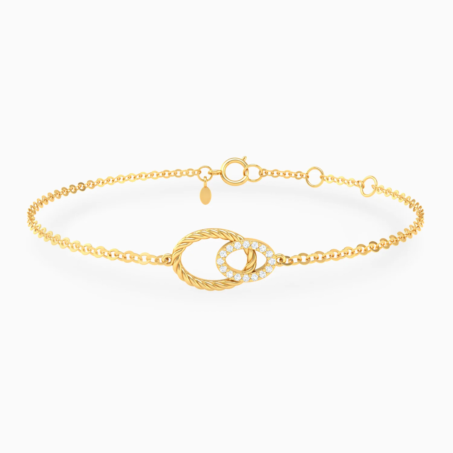 Intertwined Circular Frames Diamond Chain Bracelet in 14K Gold Intertwined Circular Frames Diamond Chain Bracelet in 14K Gold
