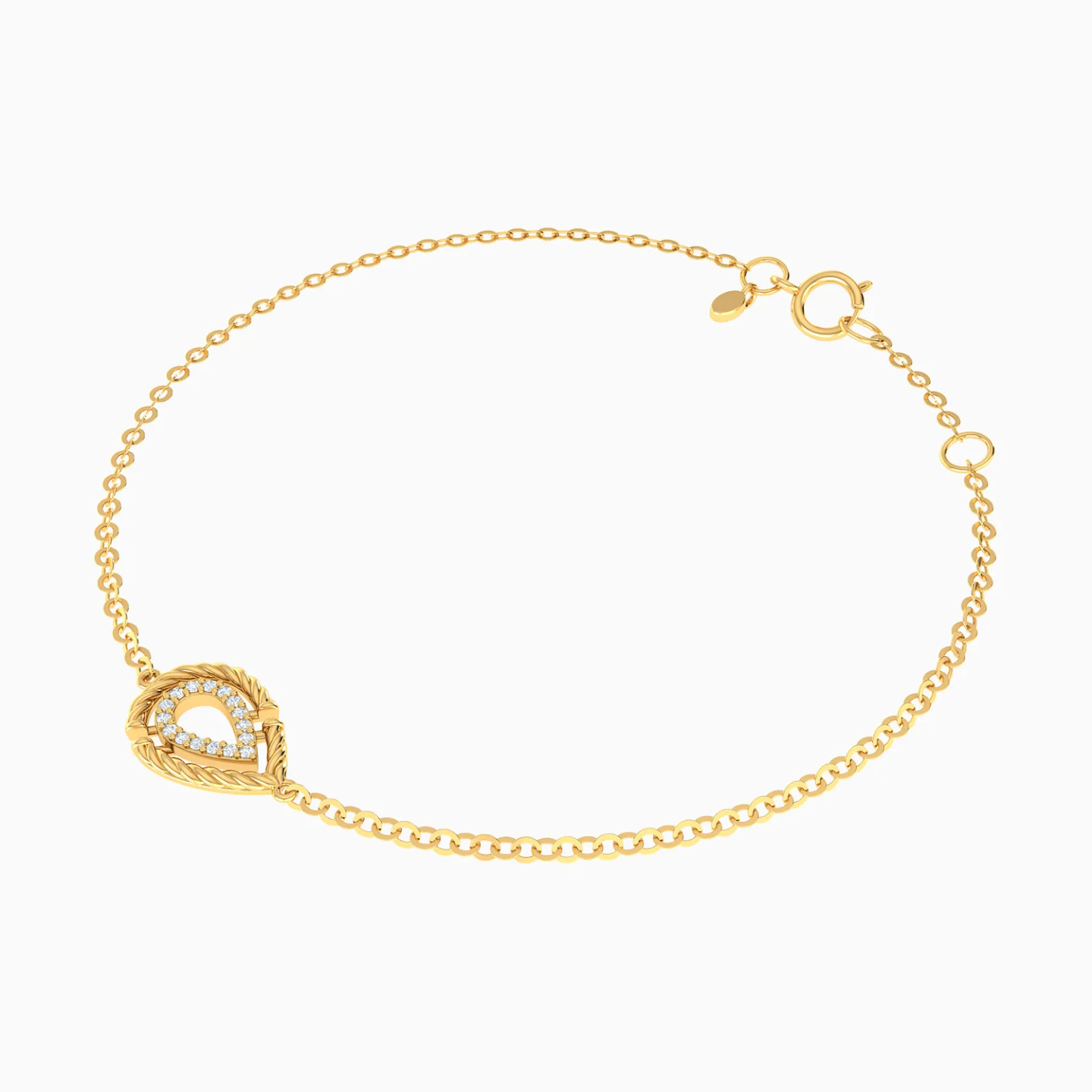 Intertwined Teardrop Frames Diamond Chain Bracelet in 14K Gold - 3 Intertwined Teardrop Frames Diamond Chain Bracelet in 14K Gold - 3