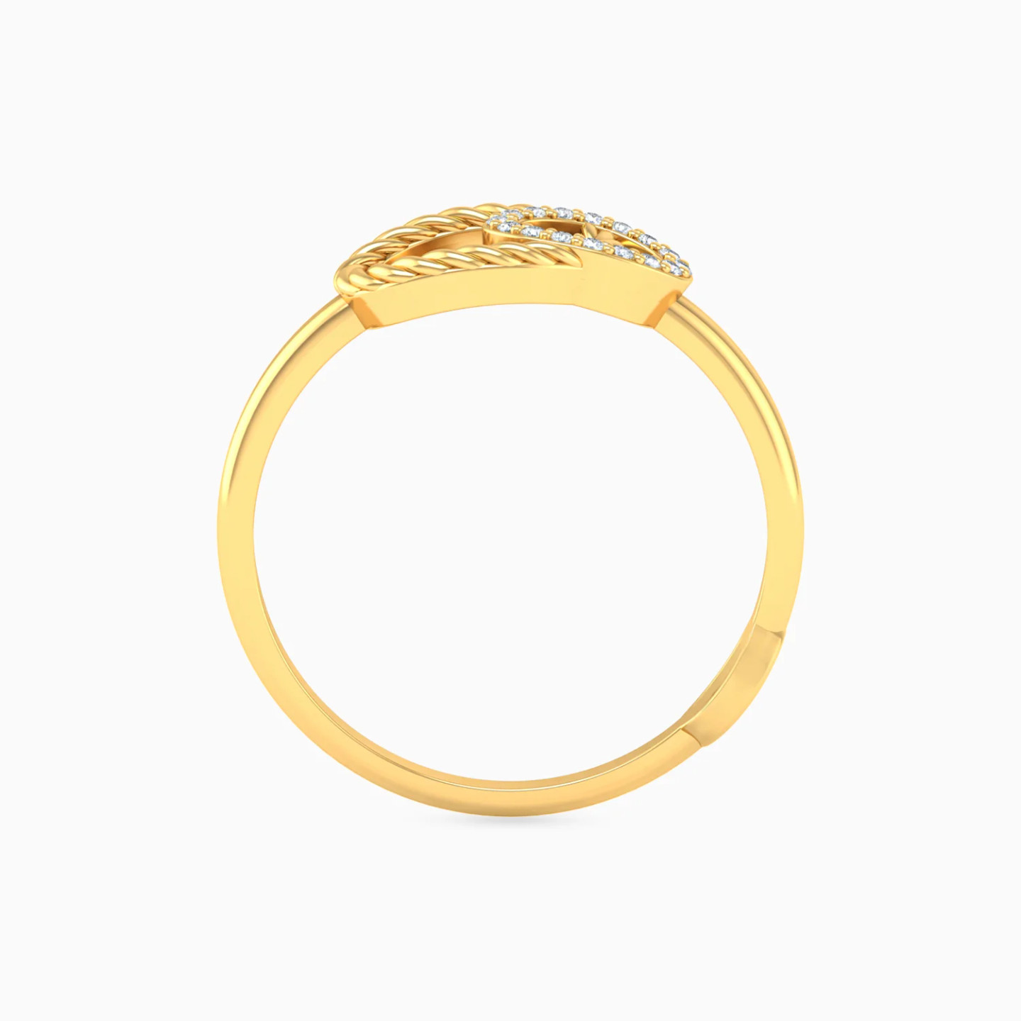 Intertwined Circular Frames Diamond Ring in 14K Gold - 4 Intertwined Circular Frames Diamond Ring in 14K Gold - 4