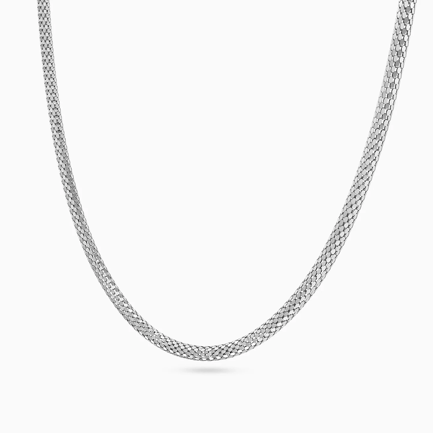 Textured Chain Necklace in Silver - 2 Textured Chain Necklace in Silver - 2