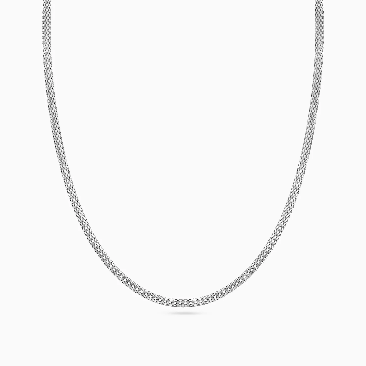Textured Chain Necklace in Silver - 3 Textured Chain Necklace in Silver - 3