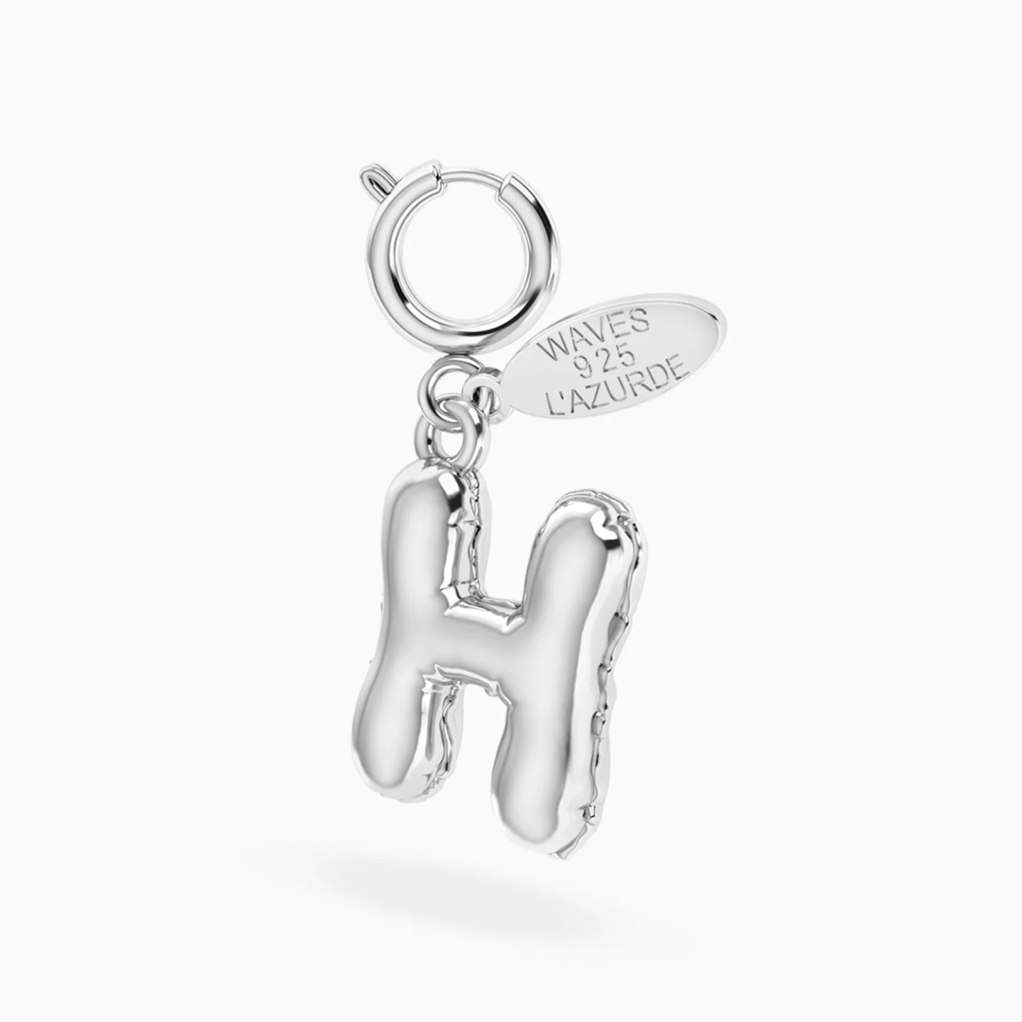 دلاية صغيرة شكل حرف H فضة - 2 دلاية صغيرة شكل حرف H فضة - 2
