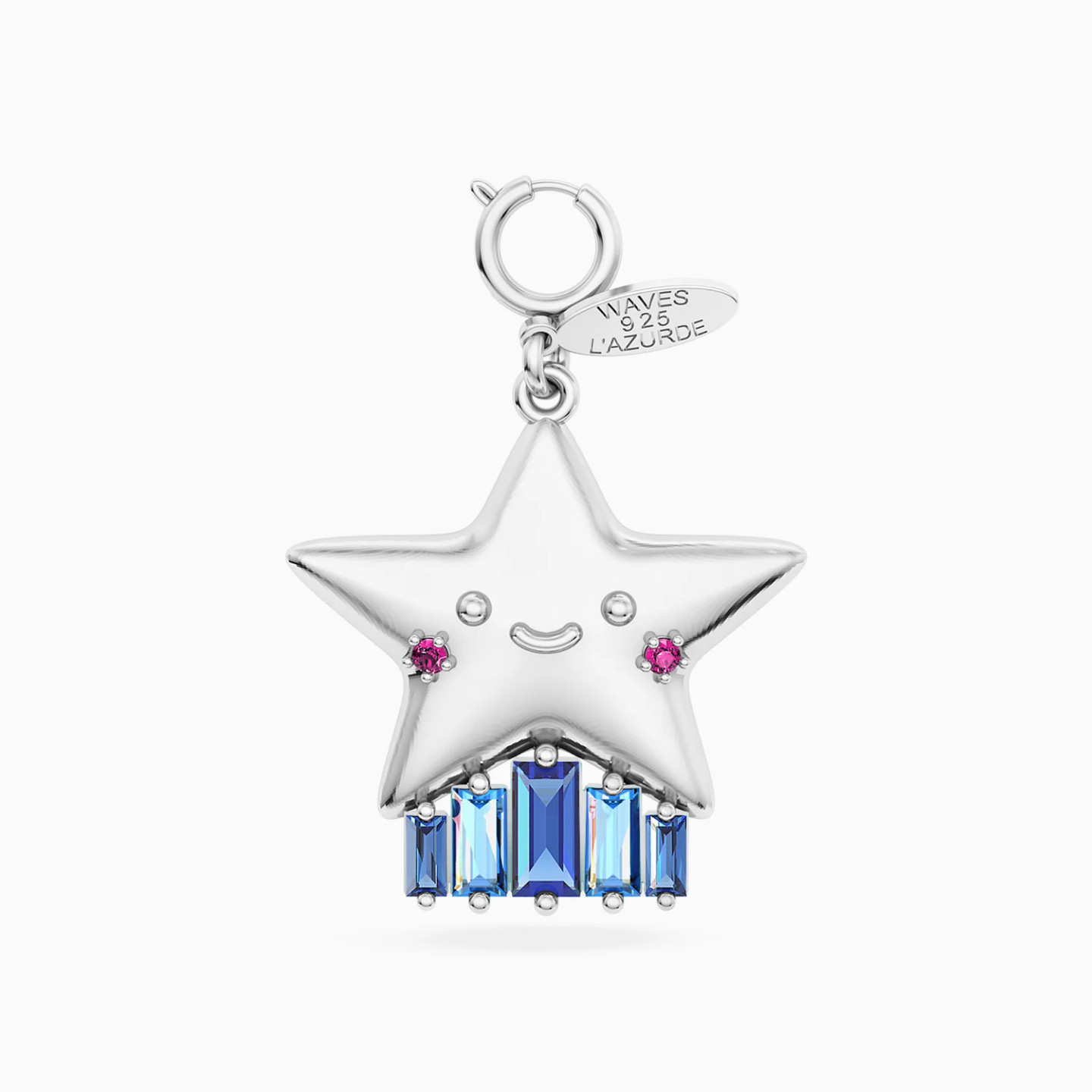 Star Colored Stones Charm in Silver Star Colored Stones Charm in Silver