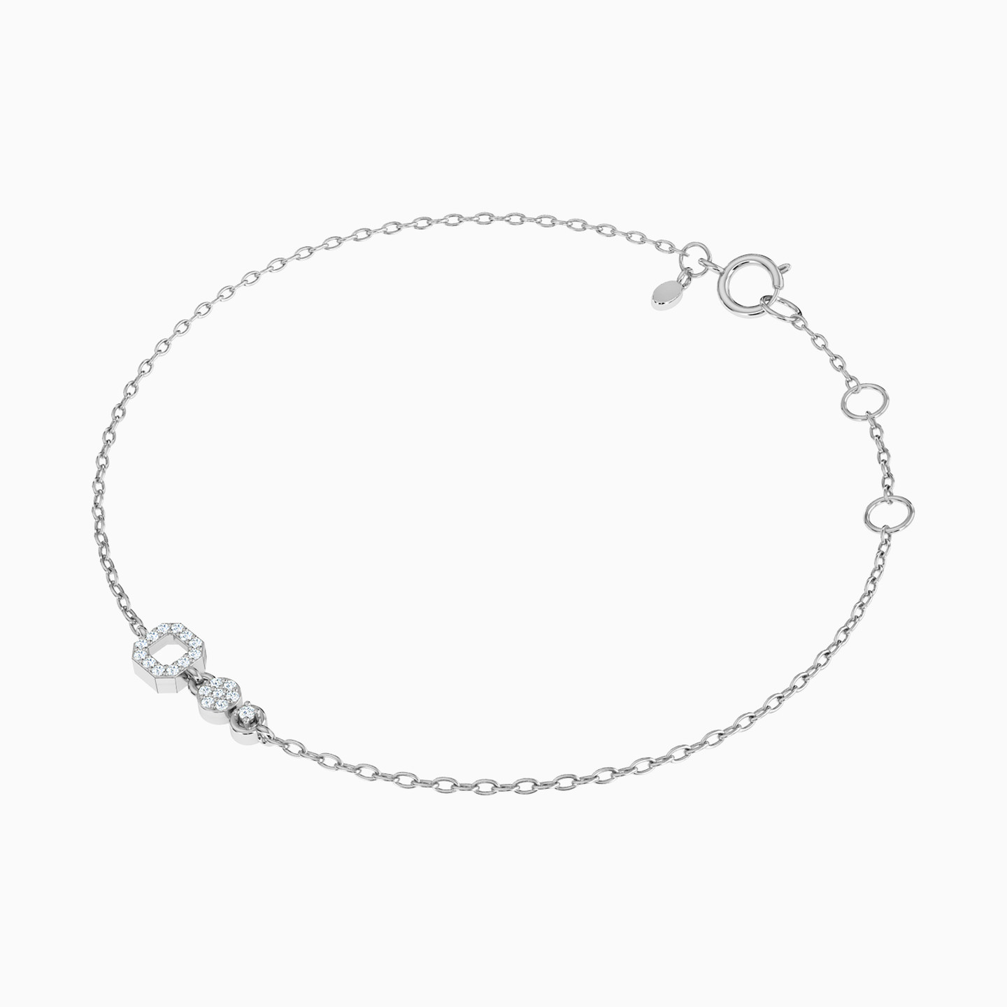 Multishaped Diamond Chain Bracelet in 18K Gold - 2 Multishaped Diamond Chain Bracelet in 18K Gold - 2