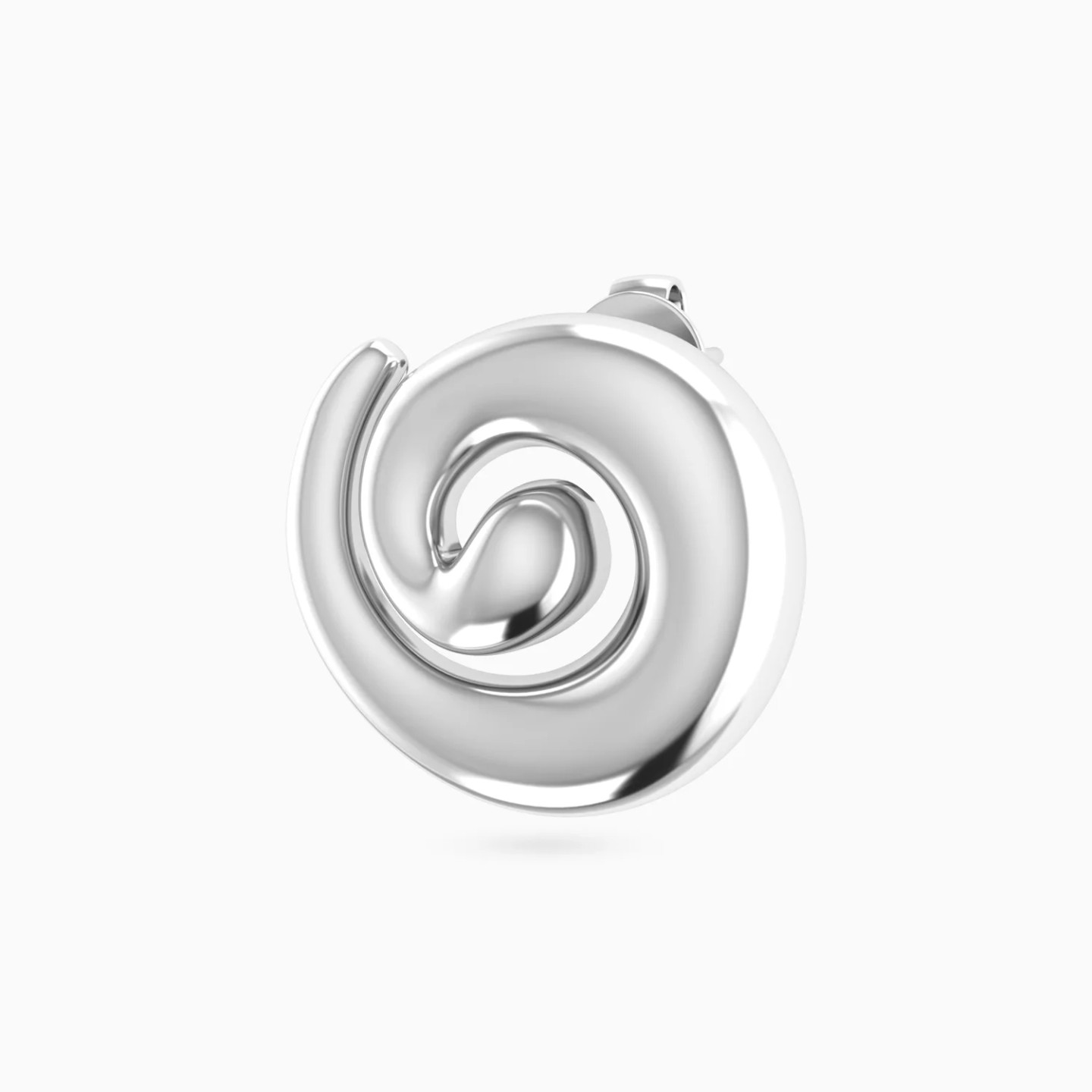 Spiral Motif Stud Earrings in Silver - 4 Spiral Motif Stud Earrings in Silver - 4