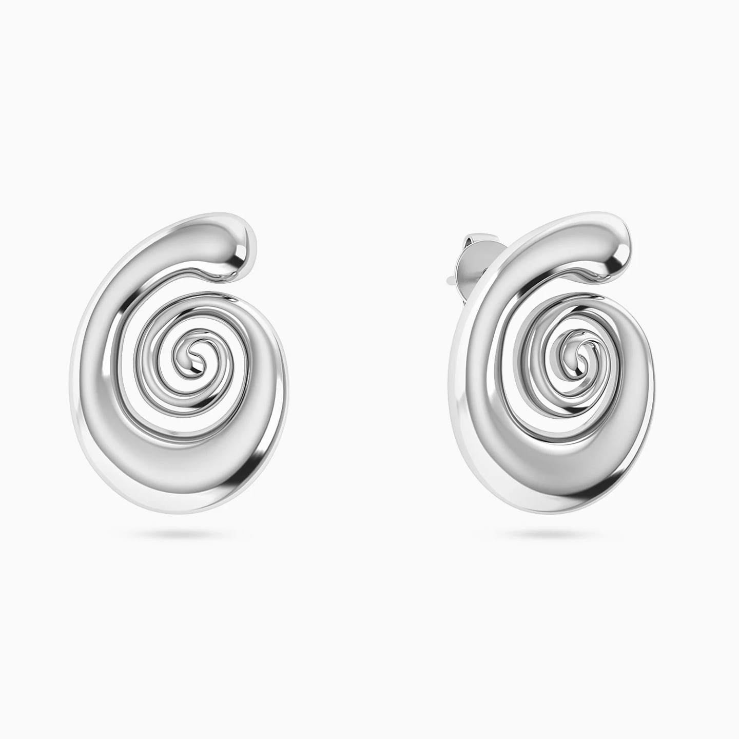 Spiral Motif Stud Earrings in Silver Spiral Motif Stud Earrings in Silver