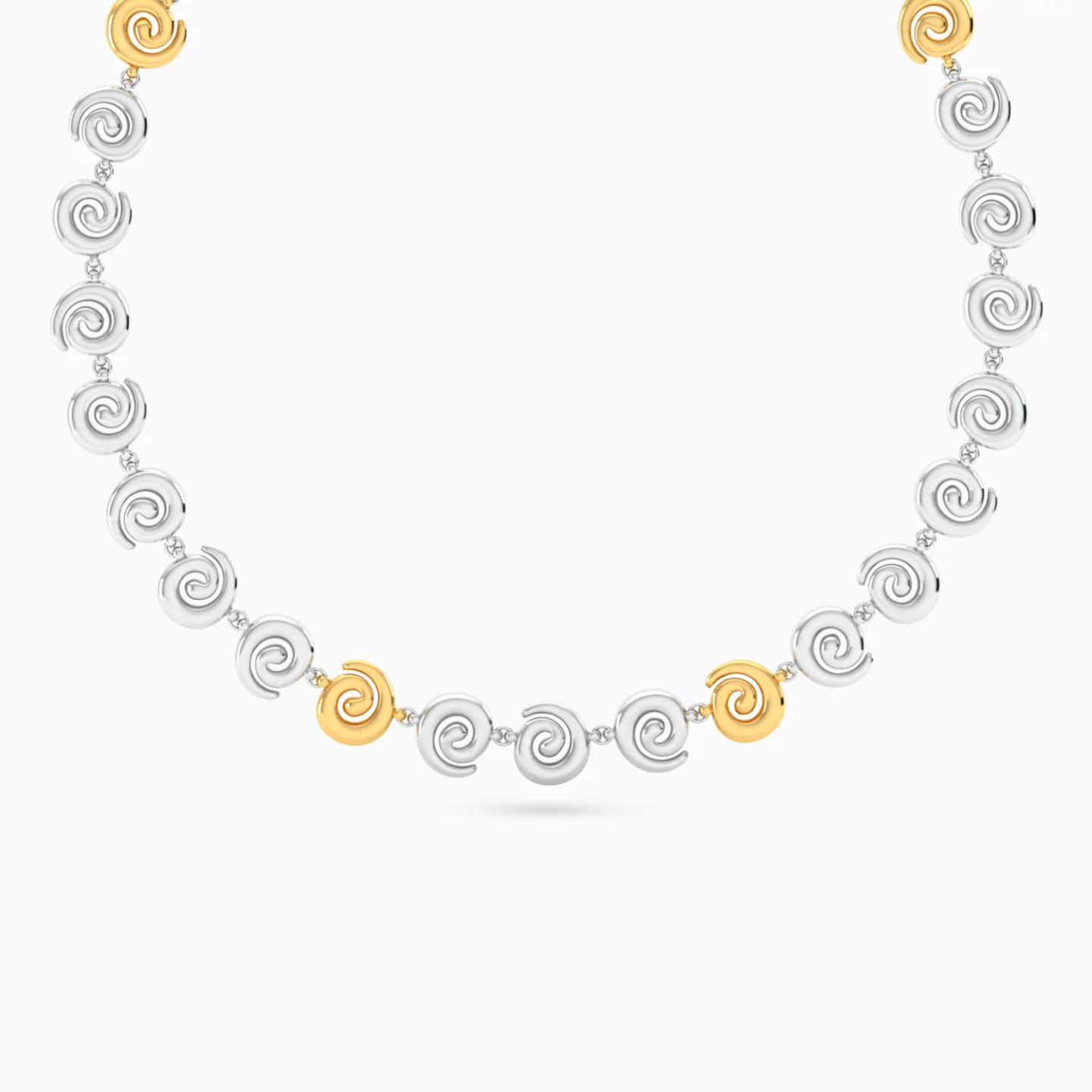 Spiral Motifs Choker Necklace in Silver Spiral Motifs Choker Necklace in Silver