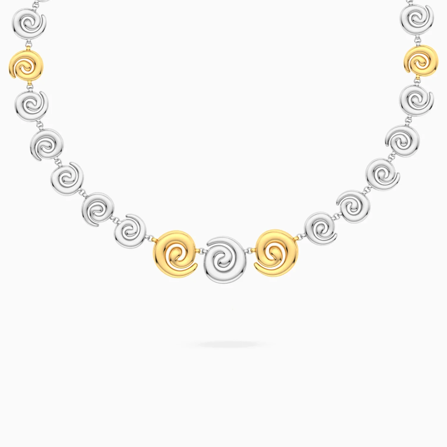 Spiral Motifs Choker Necklace in Silver Spiral Motifs Choker Necklace in Silver