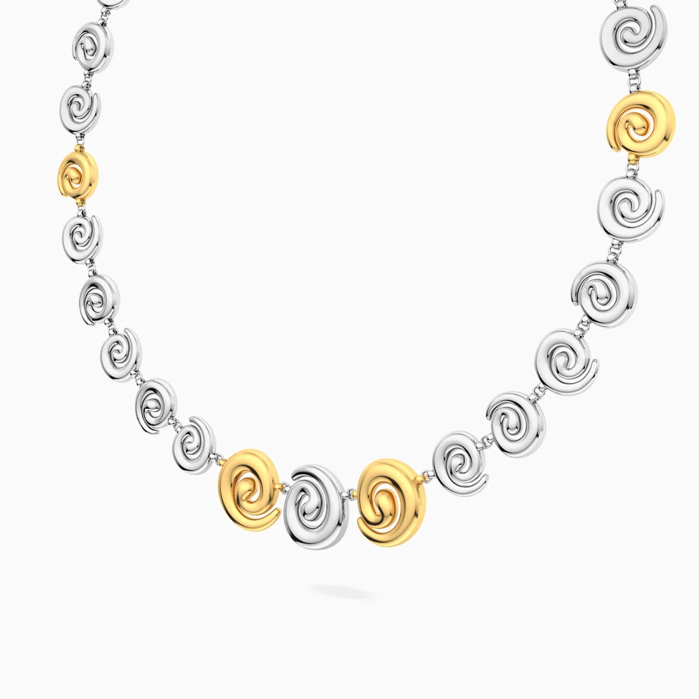 Spiral Motifs Choker Necklace in Silver - 2 Spiral Motifs Choker Necklace in Silver - 2