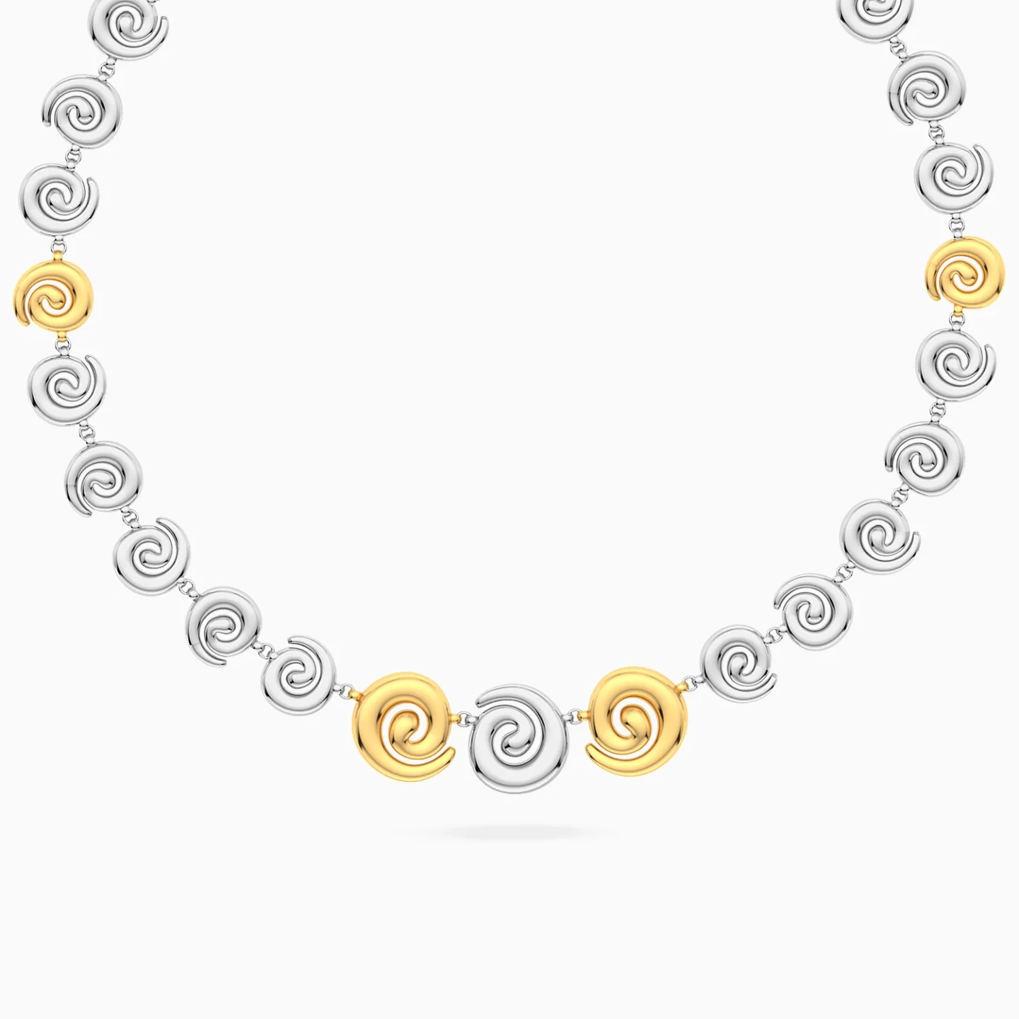 Spiral Motifs Choker Necklace in Silver - 3 Spiral Motifs Choker Necklace in Silver - 3