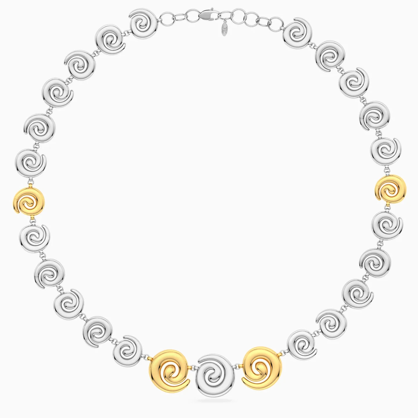 Spiral Motifs Choker Necklace in Silver - 4 Spiral Motifs Choker Necklace in Silver - 4