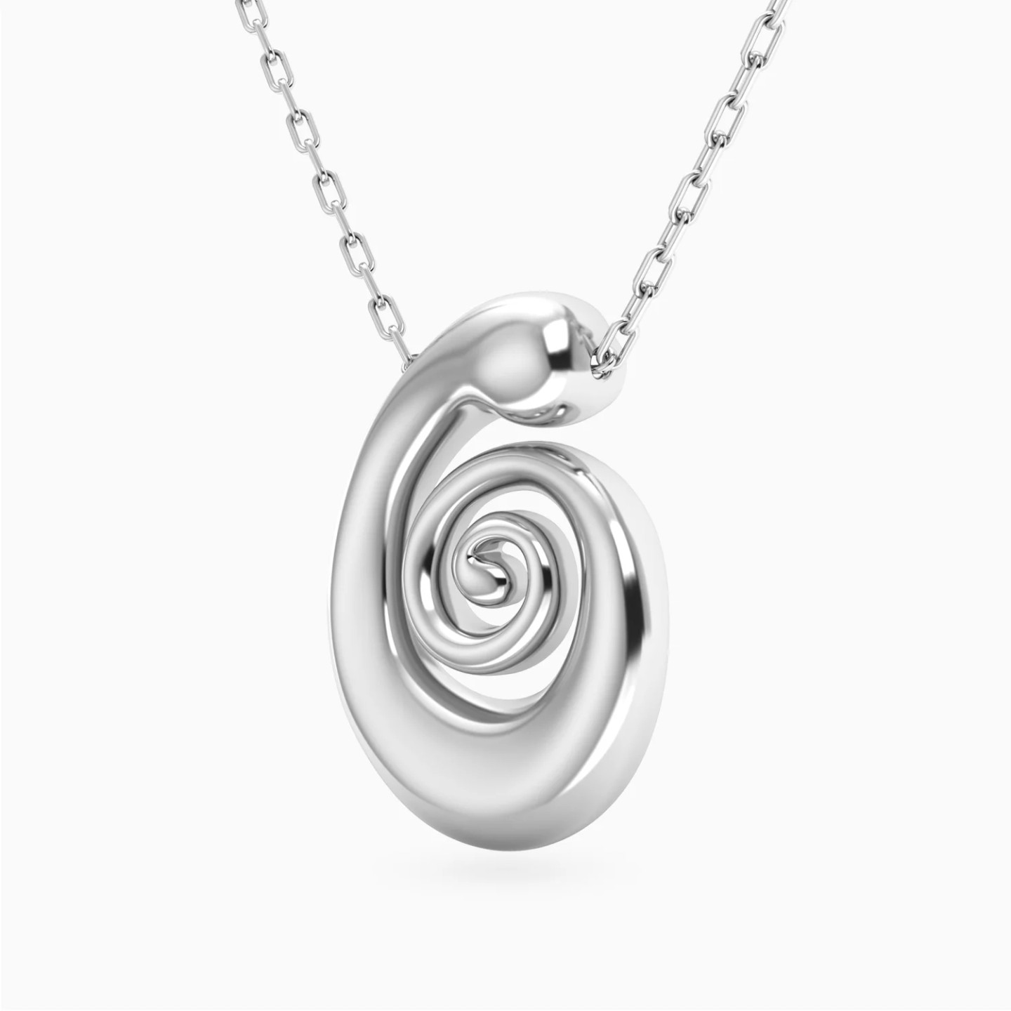 Spiral Motif Necklace in Silver - 2 Spiral Motif Necklace in Silver - 2